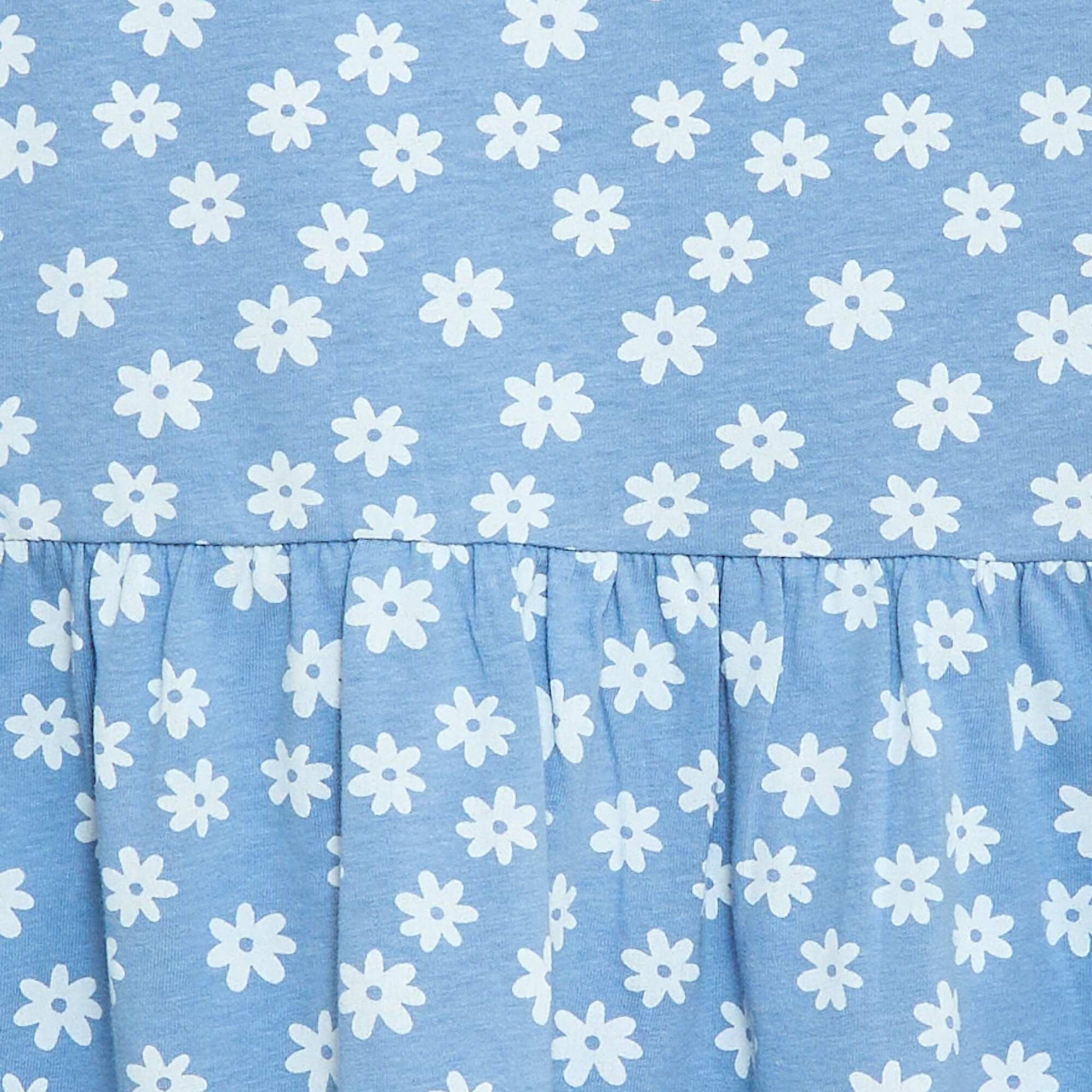 Robe manches courtes à motif BLEU