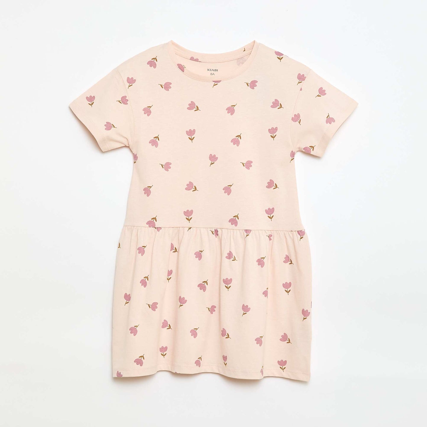 Robe manches courtes à motif ROSE