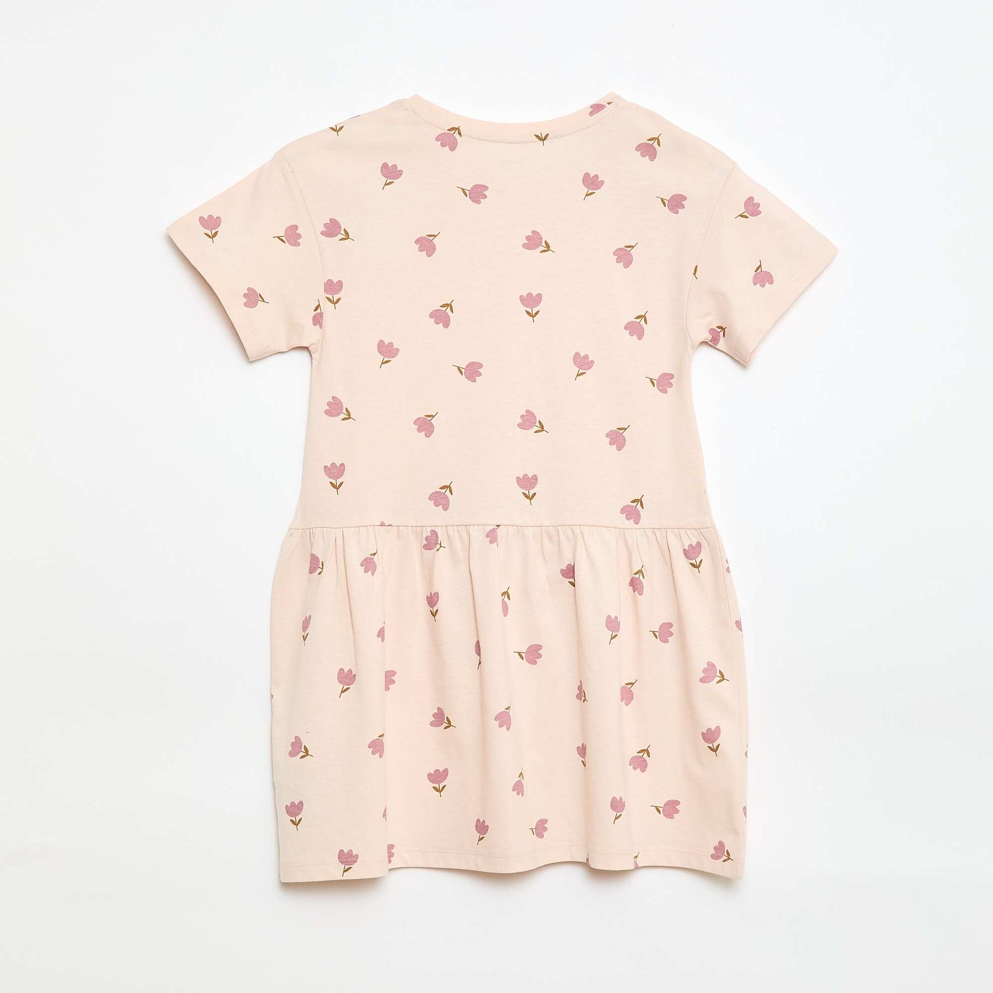 Robe manches courtes à motif ROSE