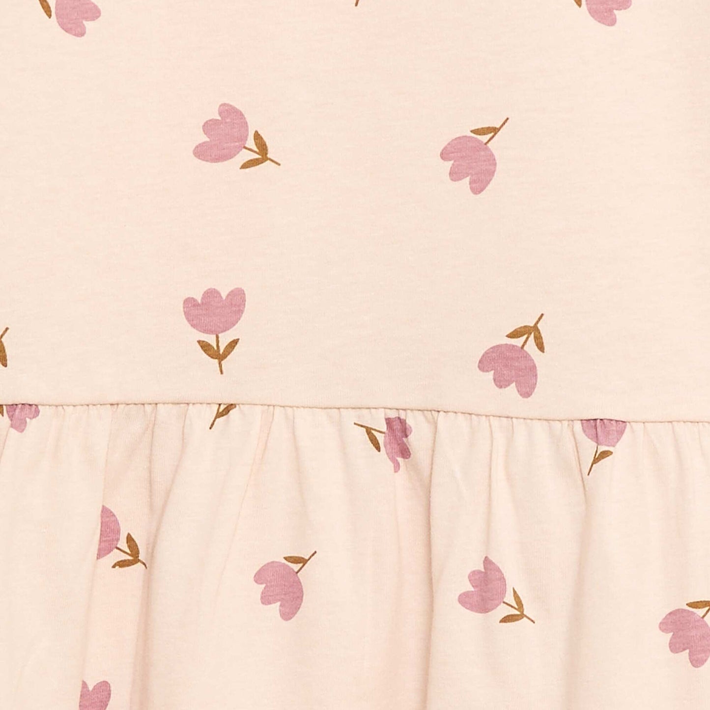 Robe manches courtes à motif ROSE