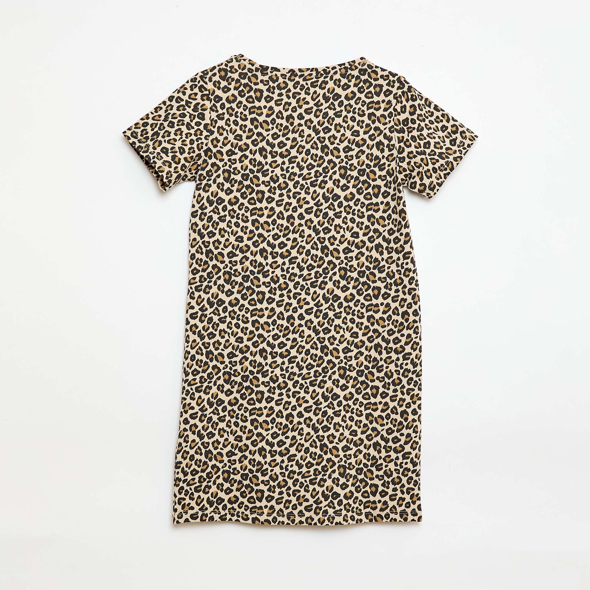 Robe t-shirt mi-longue avec nœud fantaisie devant MARRON