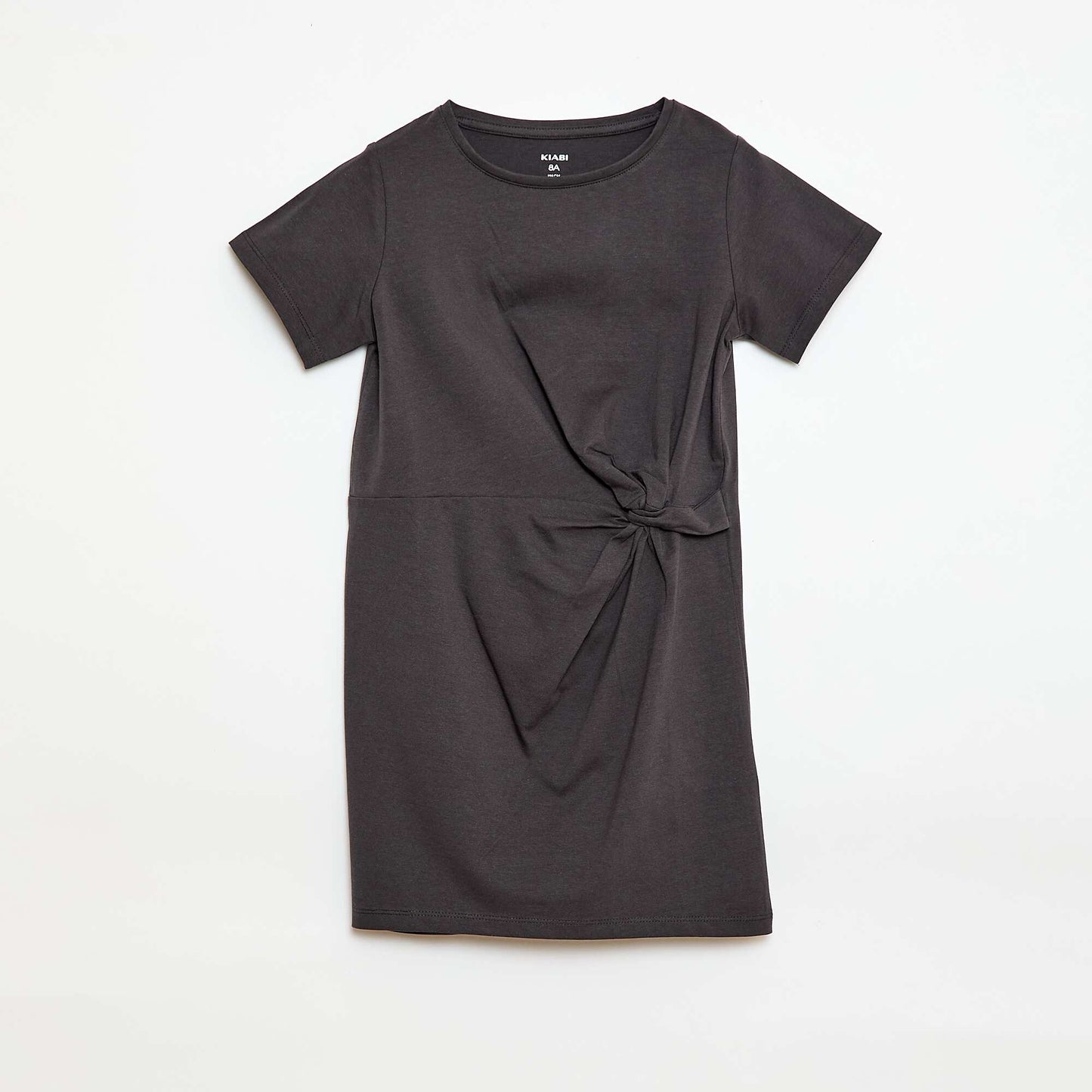 Robe t-shirt mi-longue avec nœud fantaisie devant NOIR