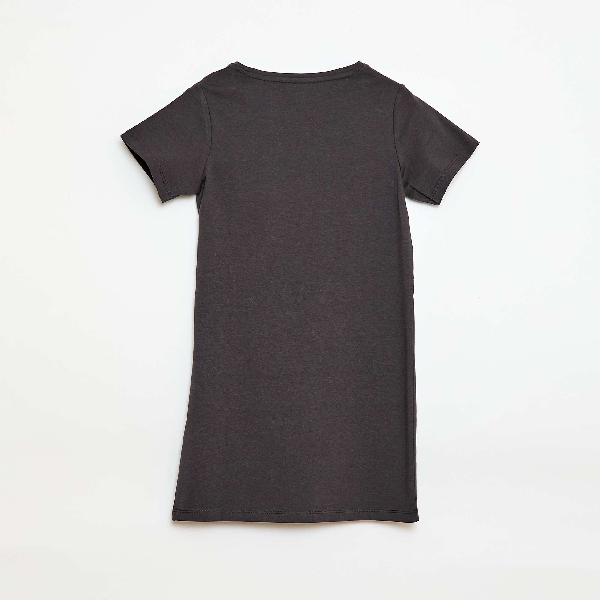 Robe t-shirt mi-longue avec nœud fantaisie devant NOIR