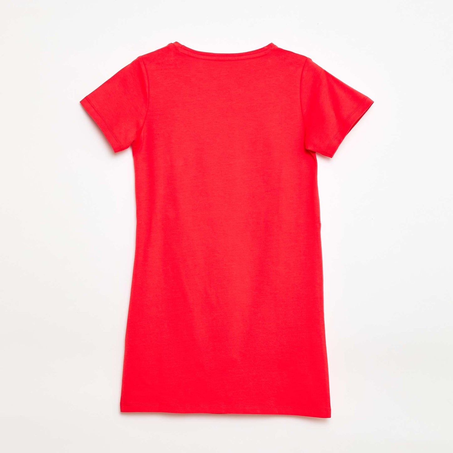 Robe t-shirt mi-longue avec nœud fantaisie devant ROUGE