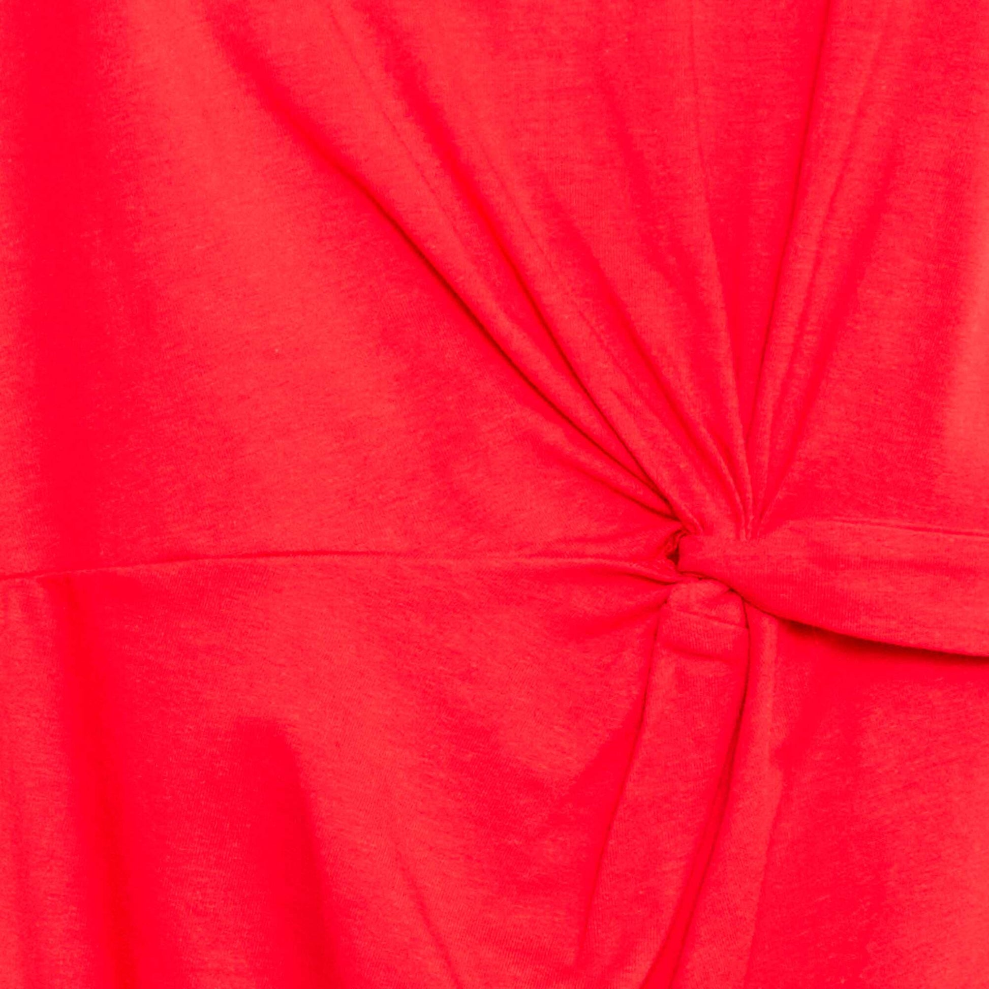 Robe t-shirt mi-longue avec nœud fantaisie devant ROUGE