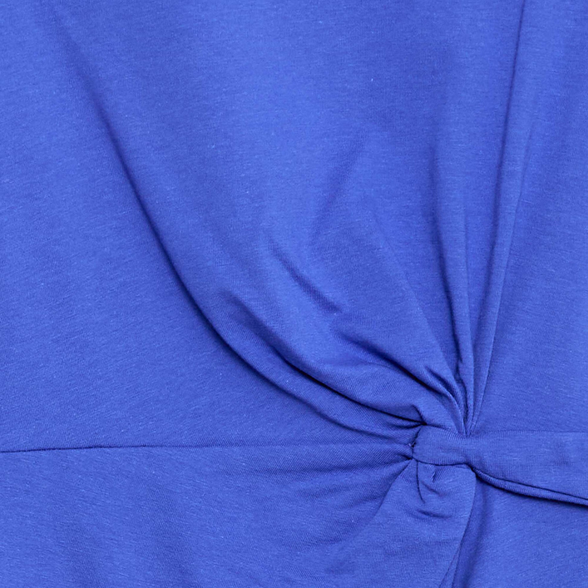 Robe t-shirt mi-longue avec nœud fantaisie devant BLEU