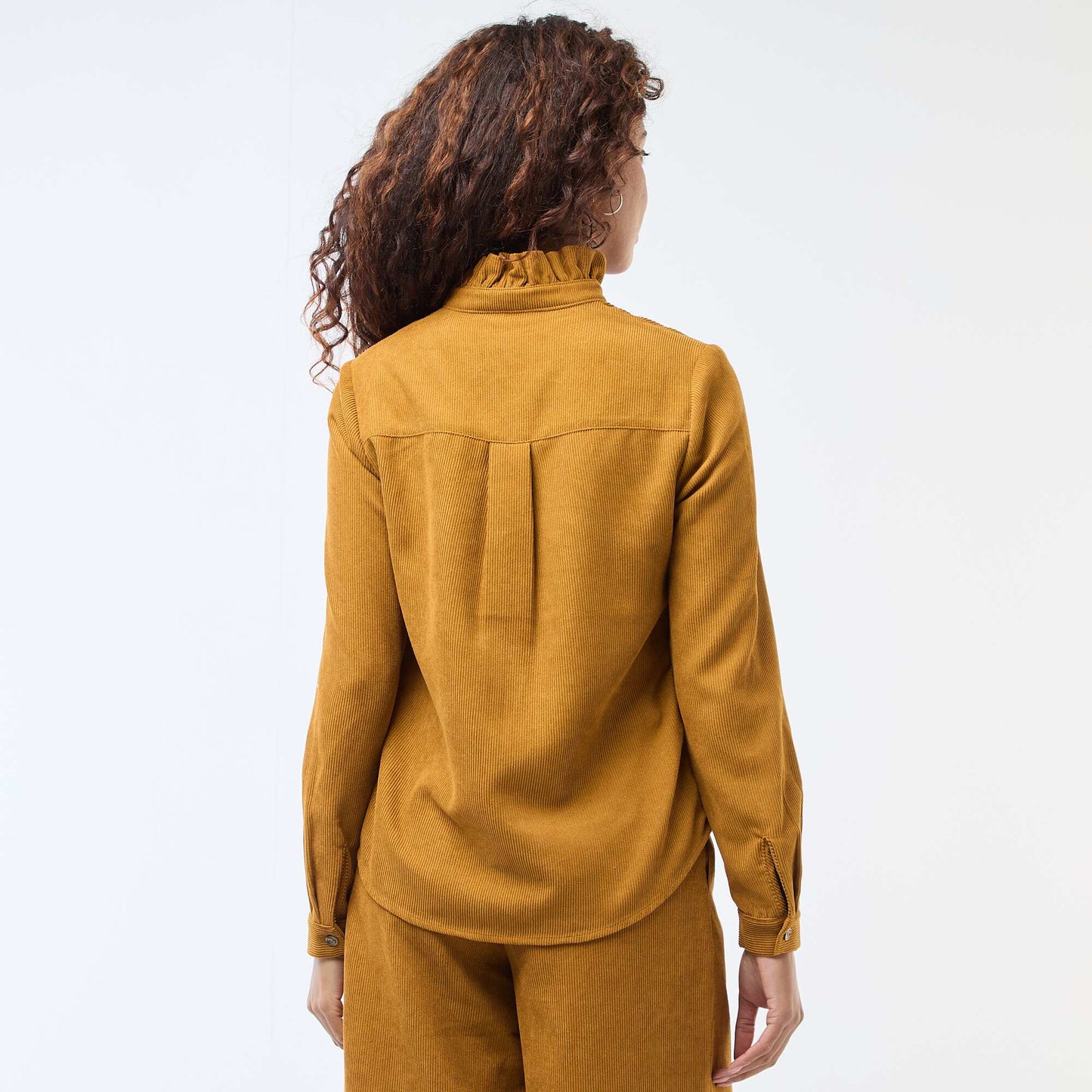 Chemise en velours unie JAUNE