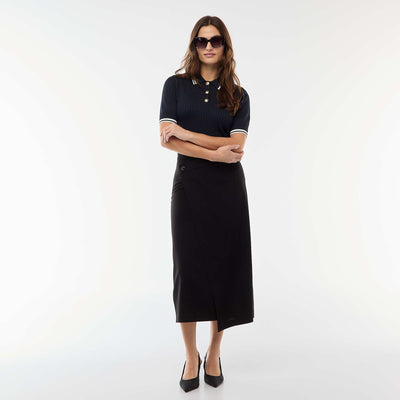 Jupe midi asymétrique NOIR