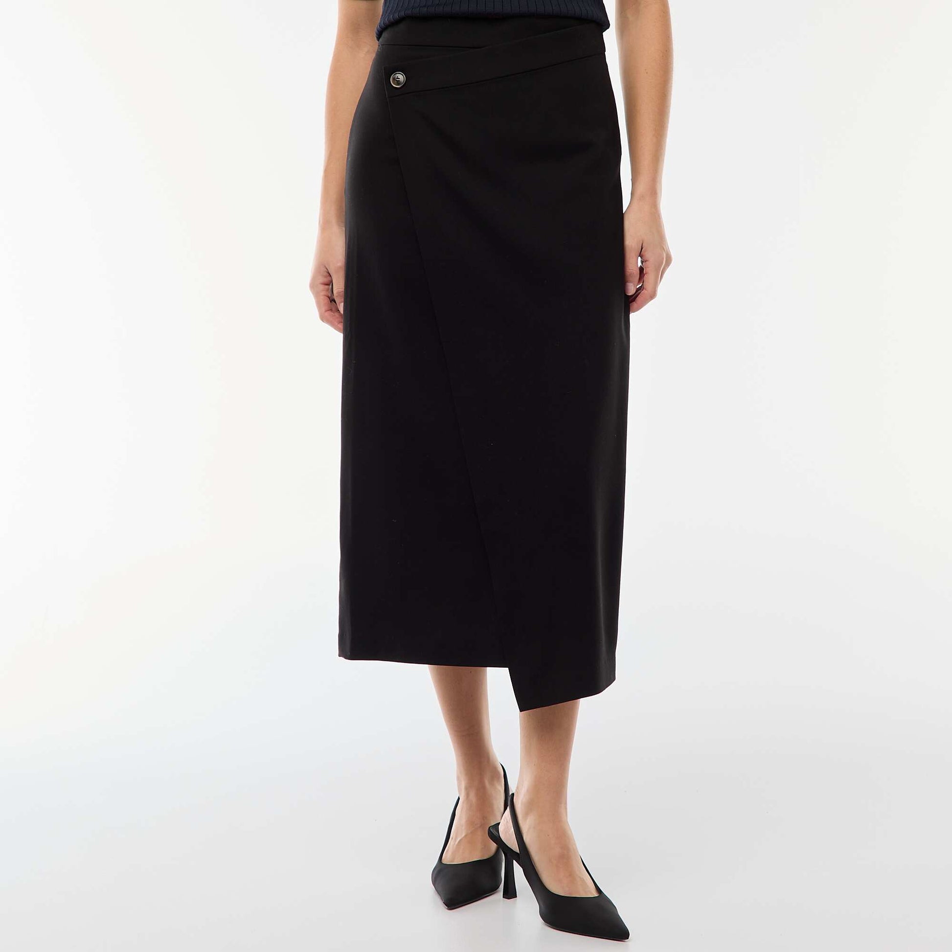 Jupe midi asymétrique NOIR