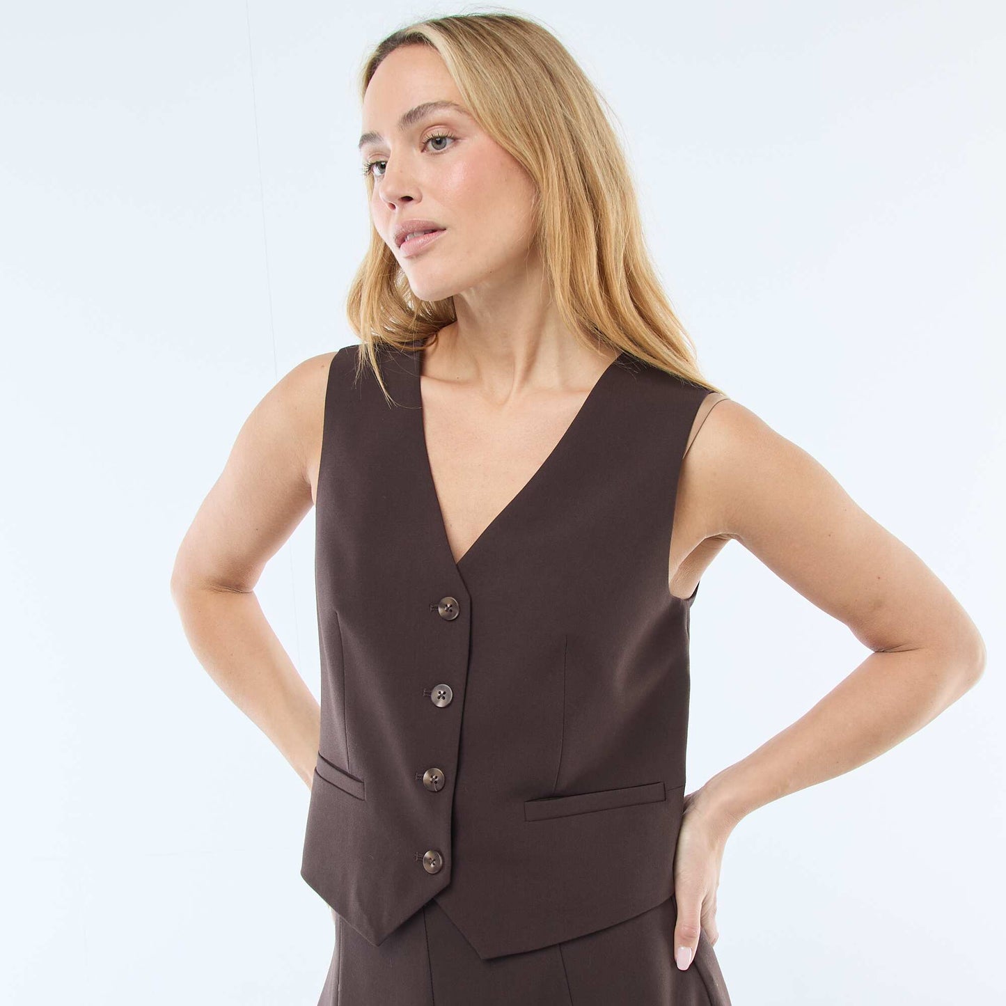 Gilet de costume sans manches MARRON
