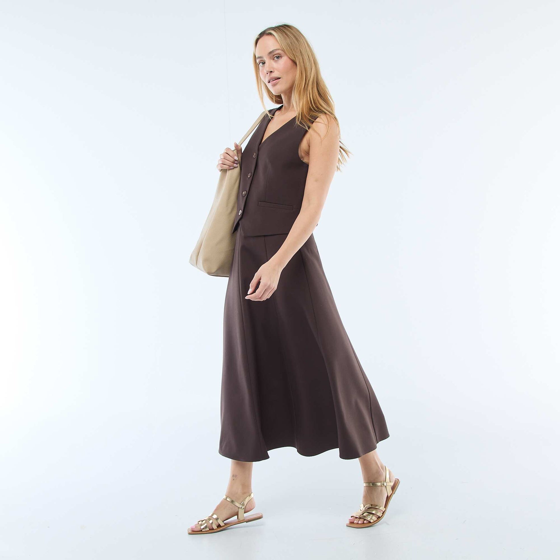 Gilet de costume sans manches MARRON