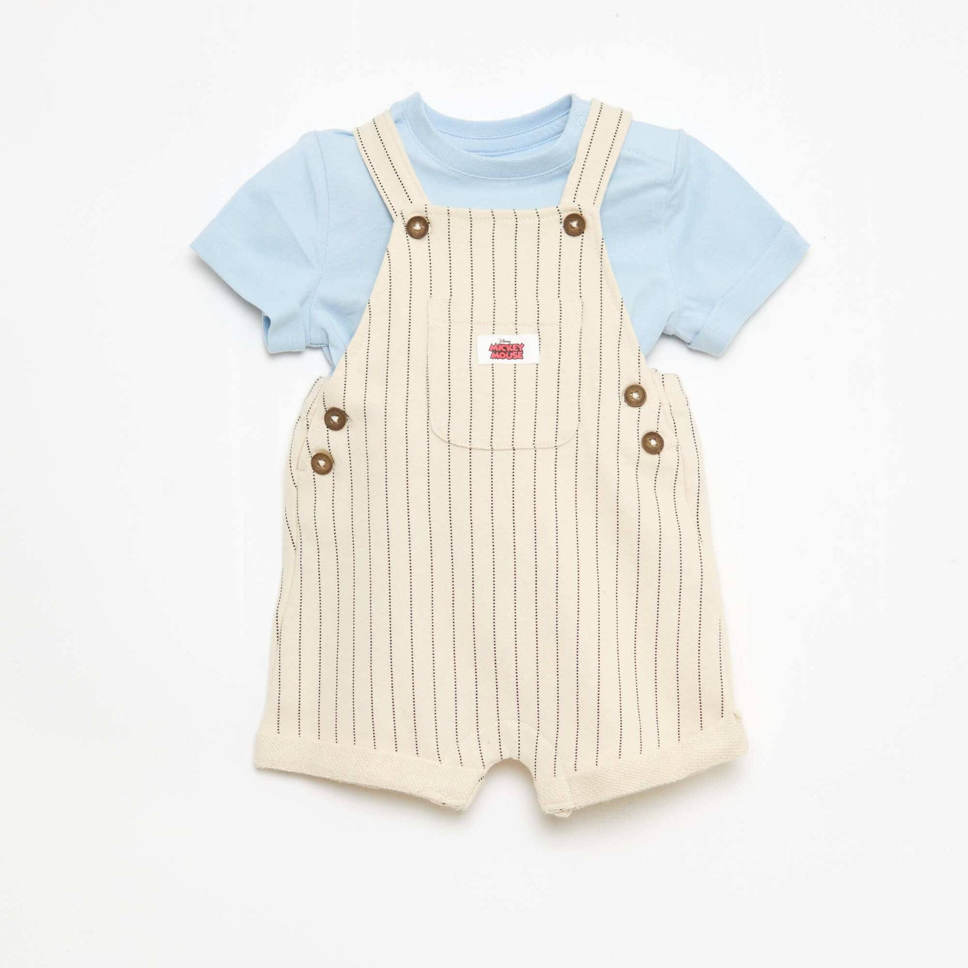 Ensemble t-shirt + salopette 'Disney' 'Mickey' - 2 pièces BLEU