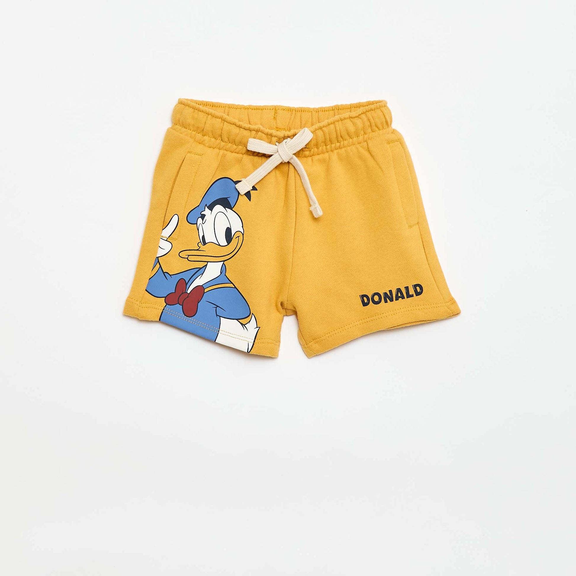Short 'Donald' 'Disney' en molleton non gratté JAUNE