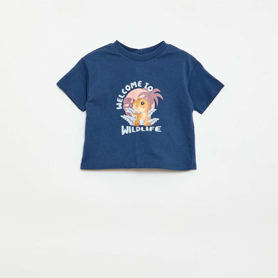 T-shirt en jersey print 'Jurassic World' BLEU