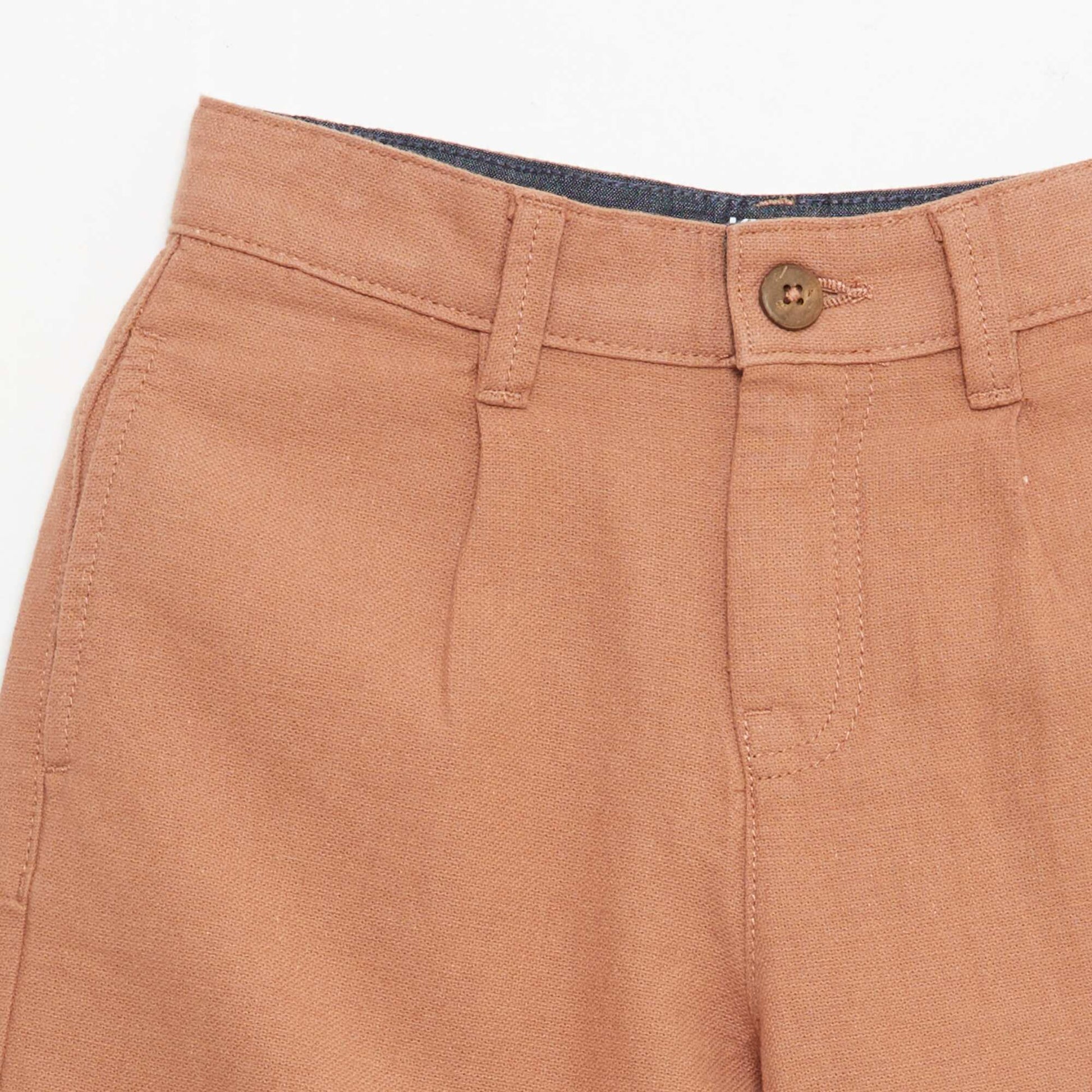 Short chino uni MARRON