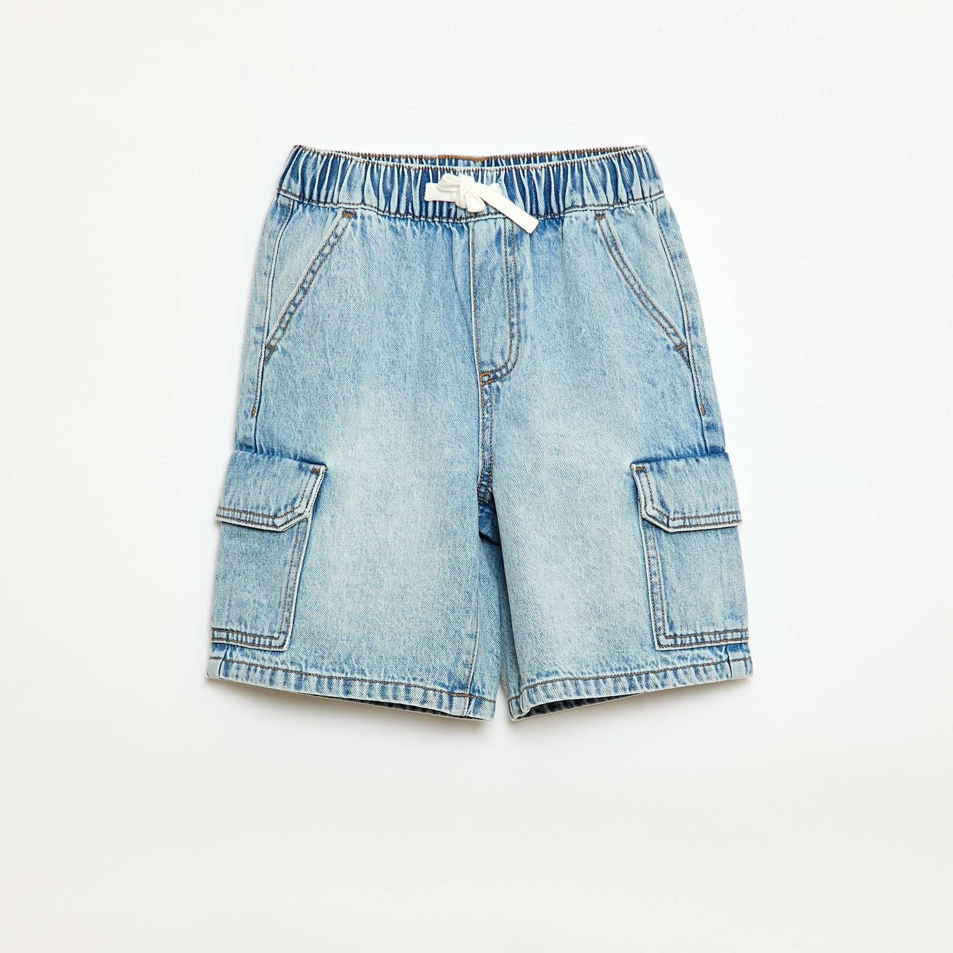 Bermuda en jean multipoche BLEU