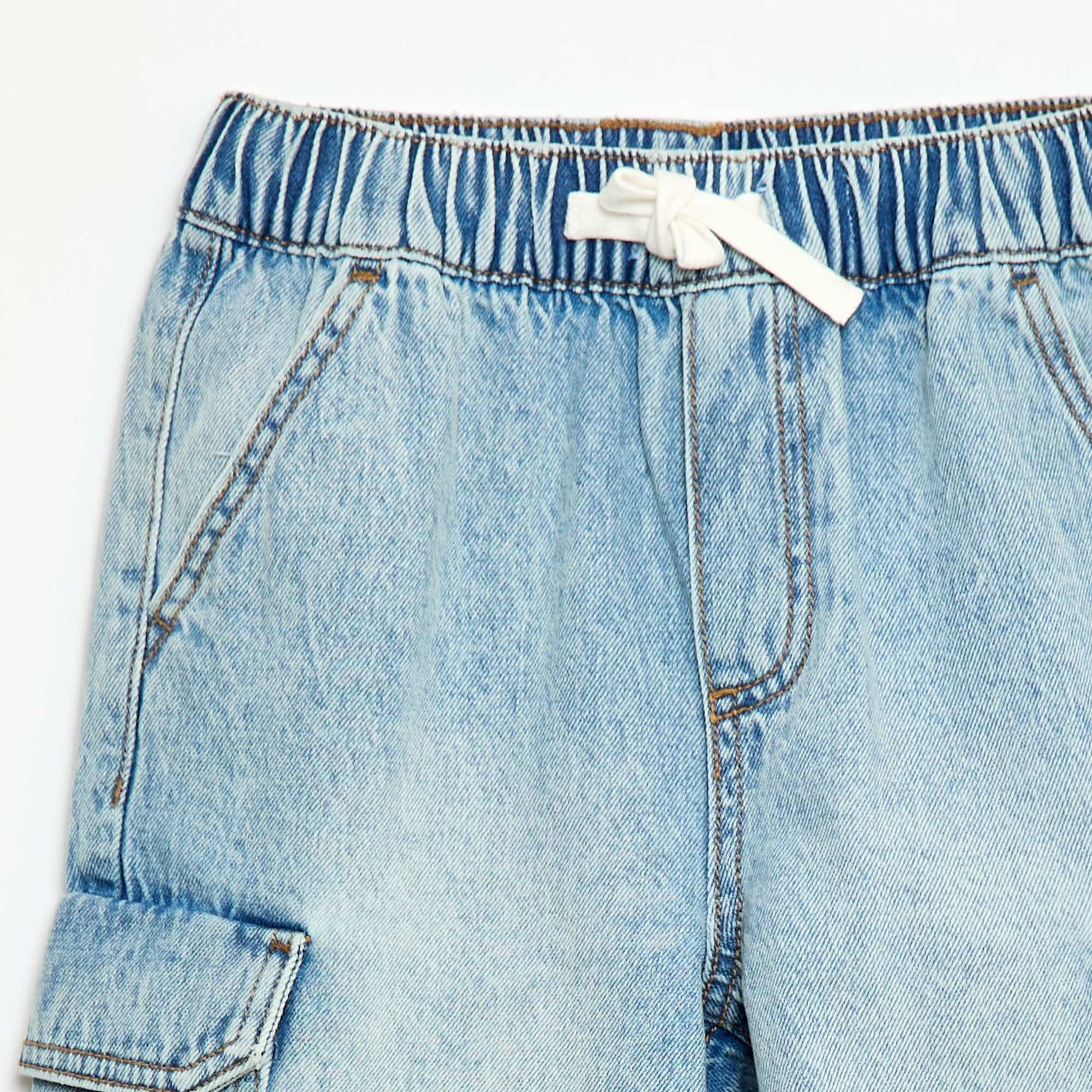 Bermuda en jean multipoche BLEU