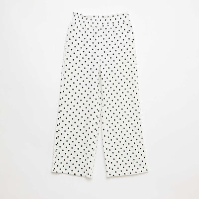 Pantalon large en maille crêpe BLANC