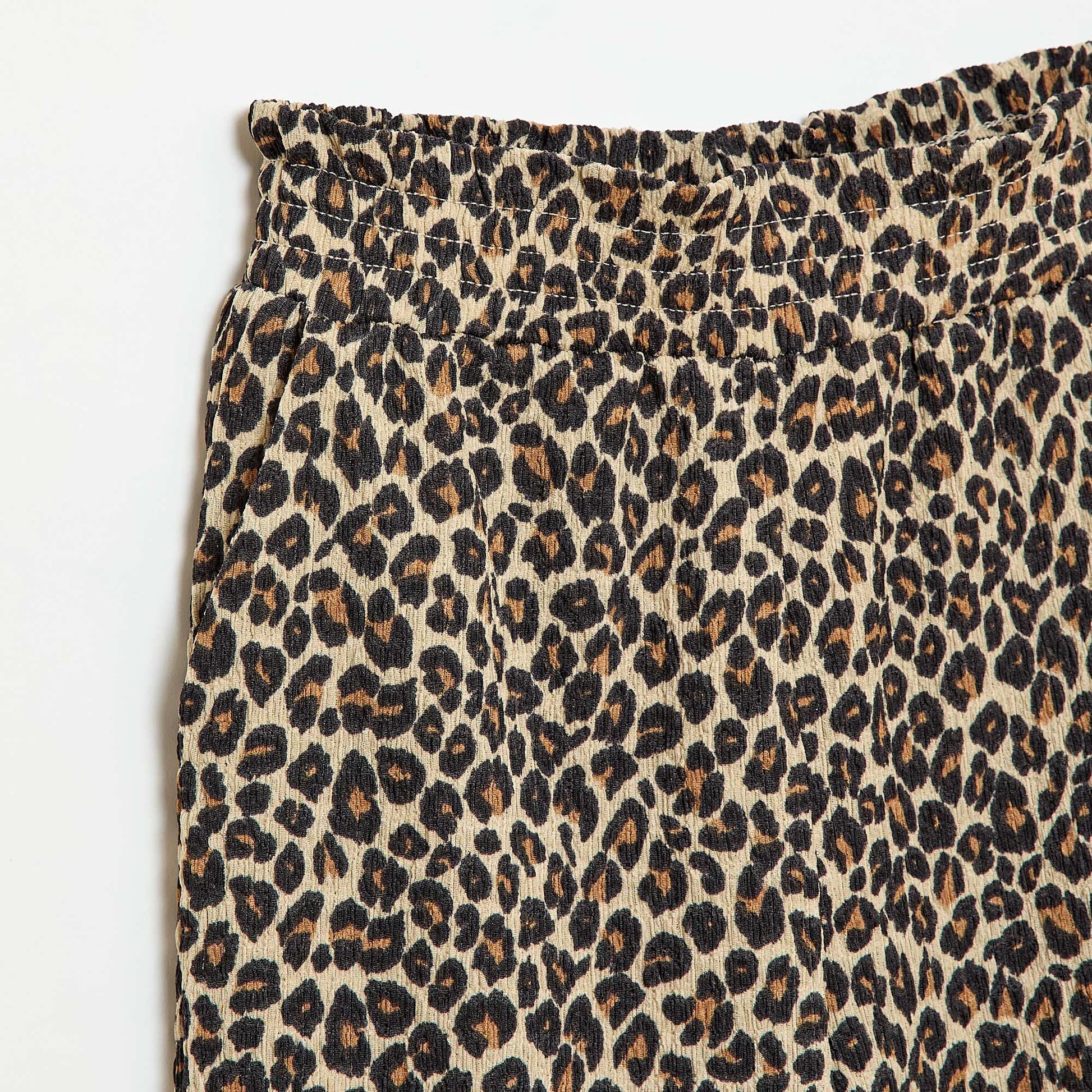 Pantalon large en maille crêpe MARRON