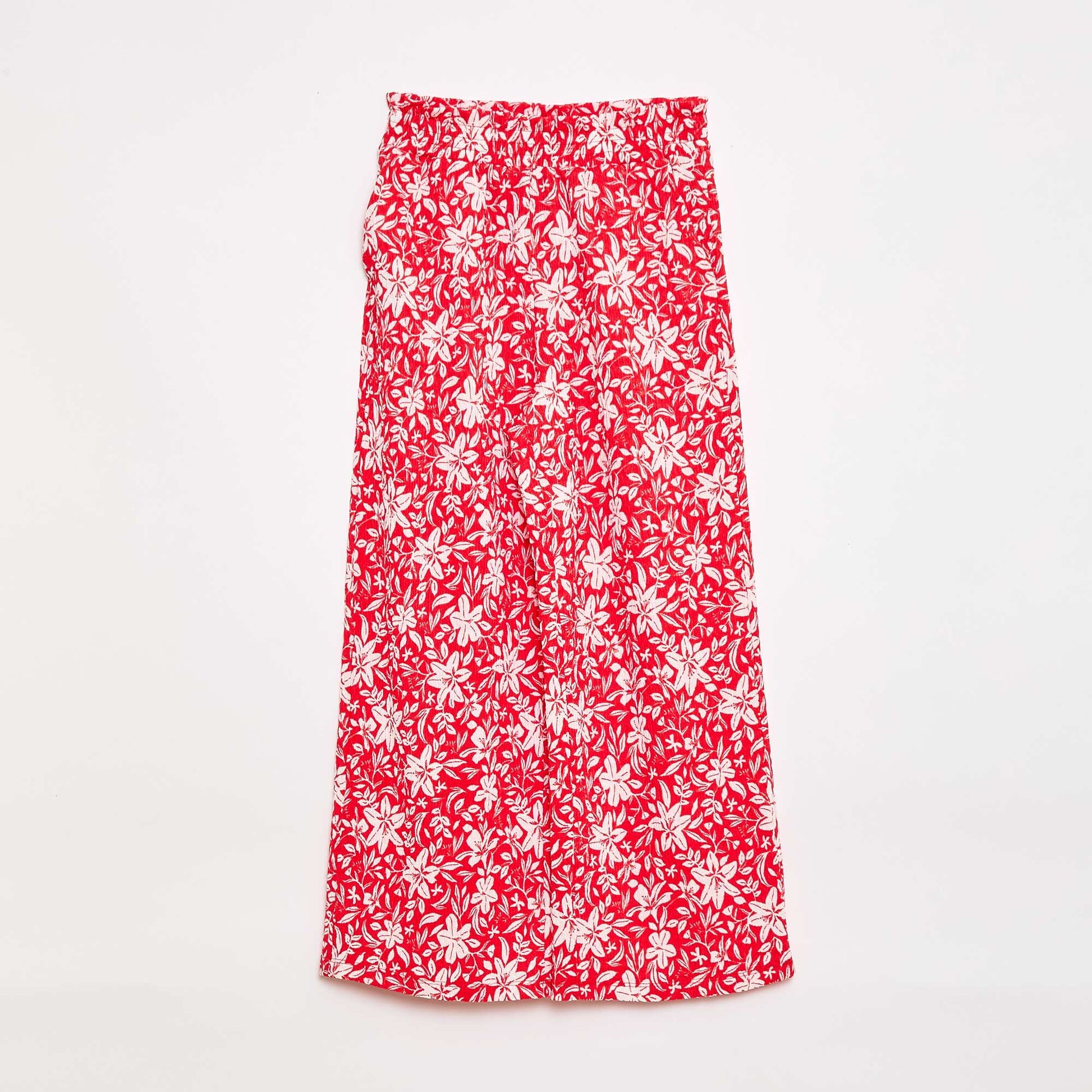 Pantalon large en maille crêpe ROUGE