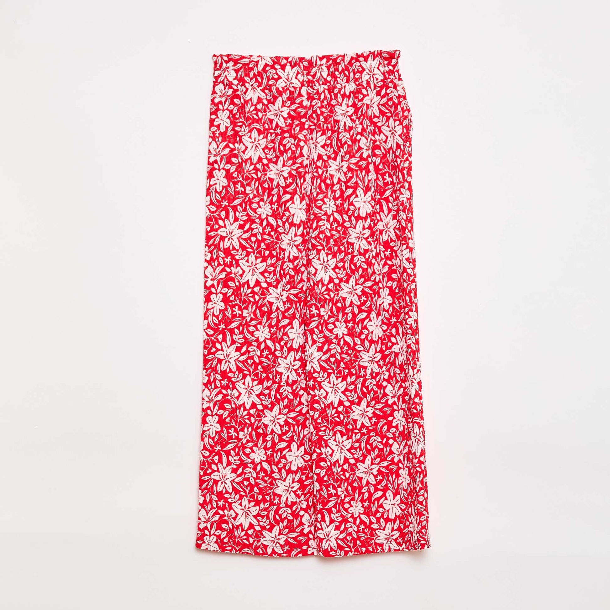 Pantalon large en maille crêpe ROUGE