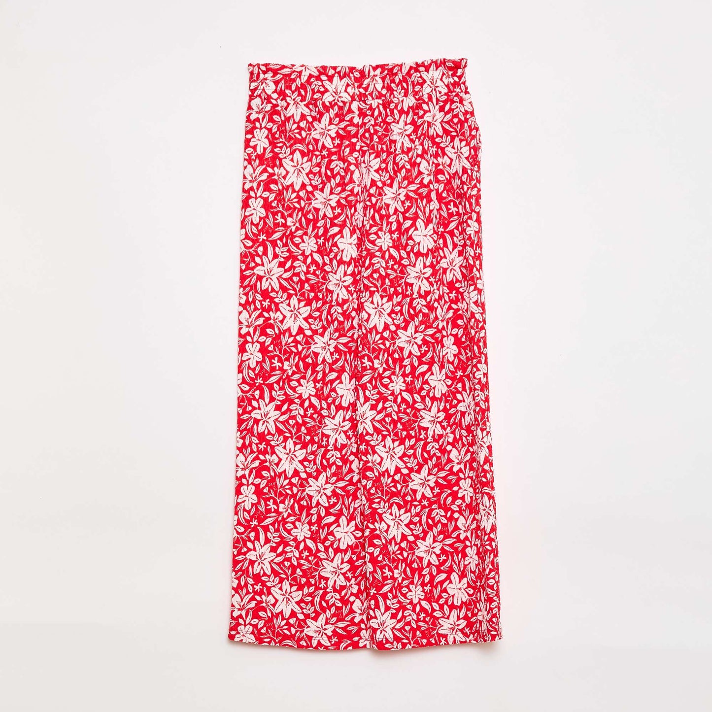 Pantalon large en maille crêpe ROUGE
