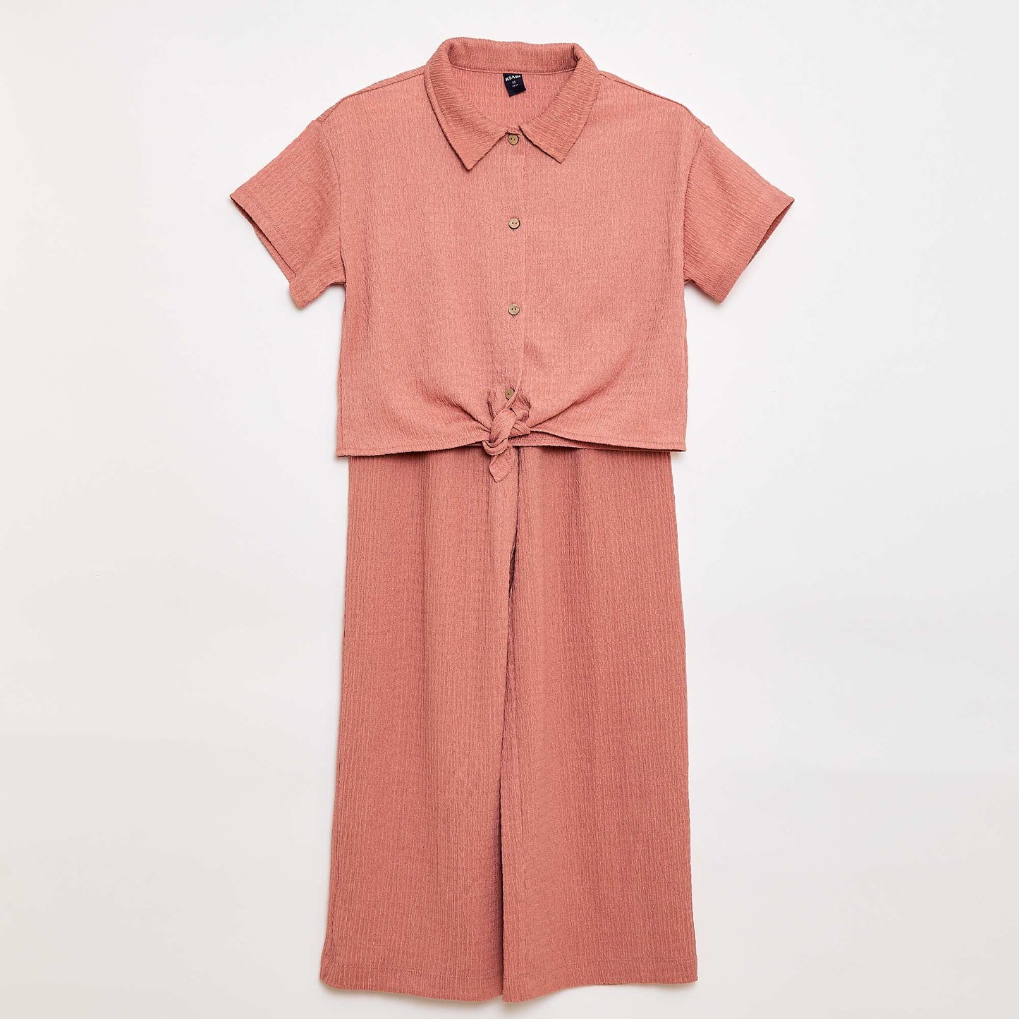 Ensemble 2 pièces chemise + pantalon large ROSE