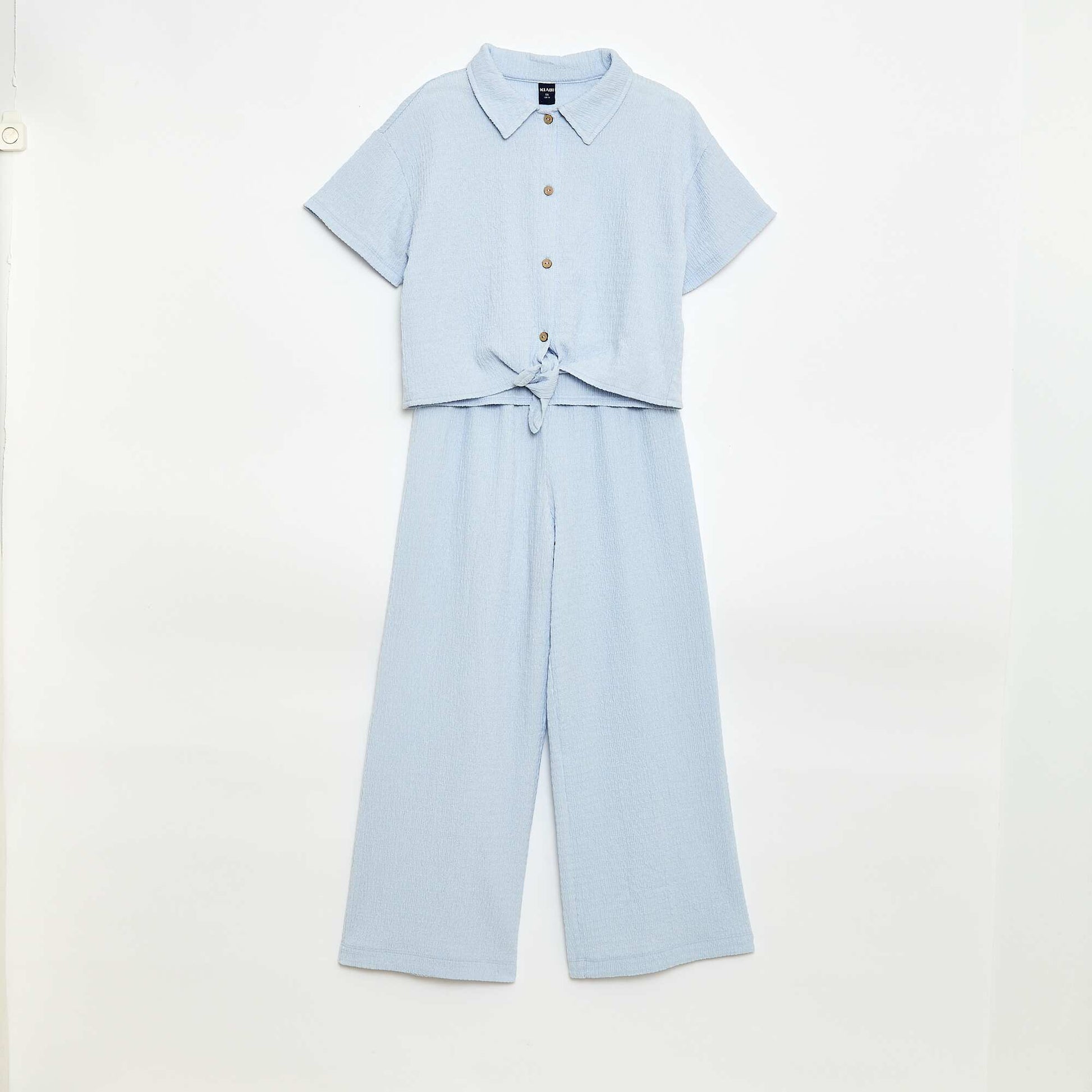 Ensemble 2 pièces chemise + pantalon large BLEU