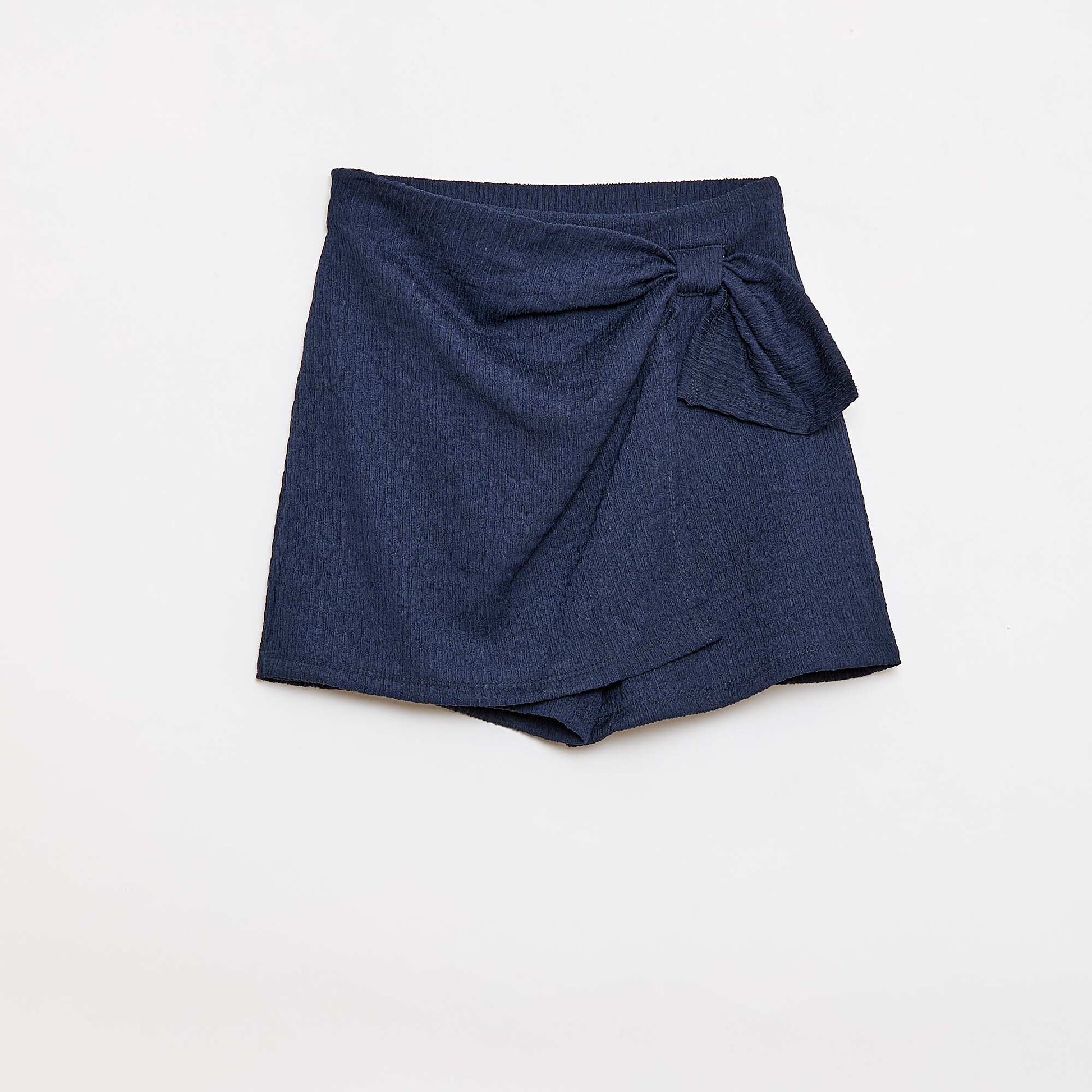 Jupe-short courte en maille légère unie MARINE
