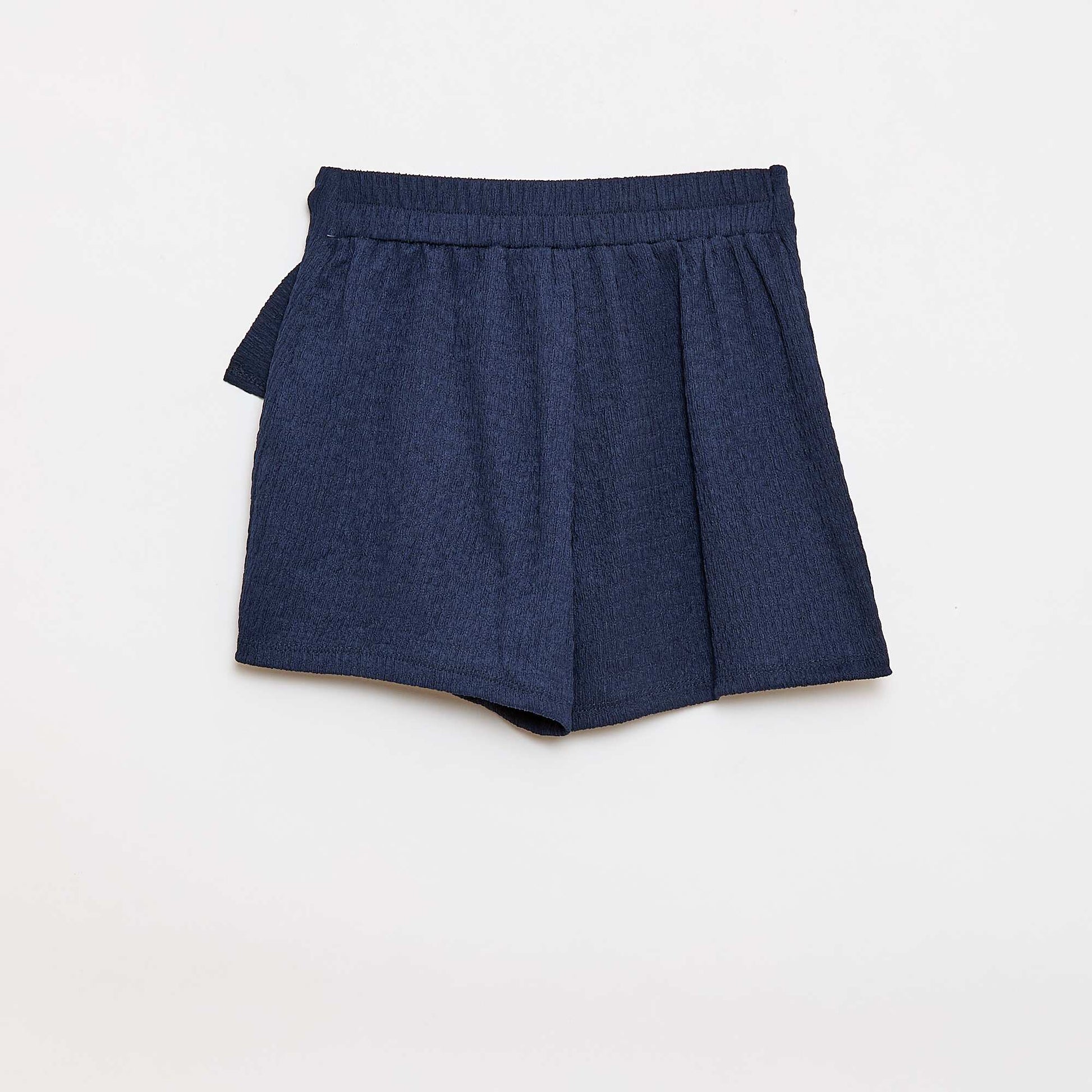 Jupe-short courte en maille légère unie MARINE