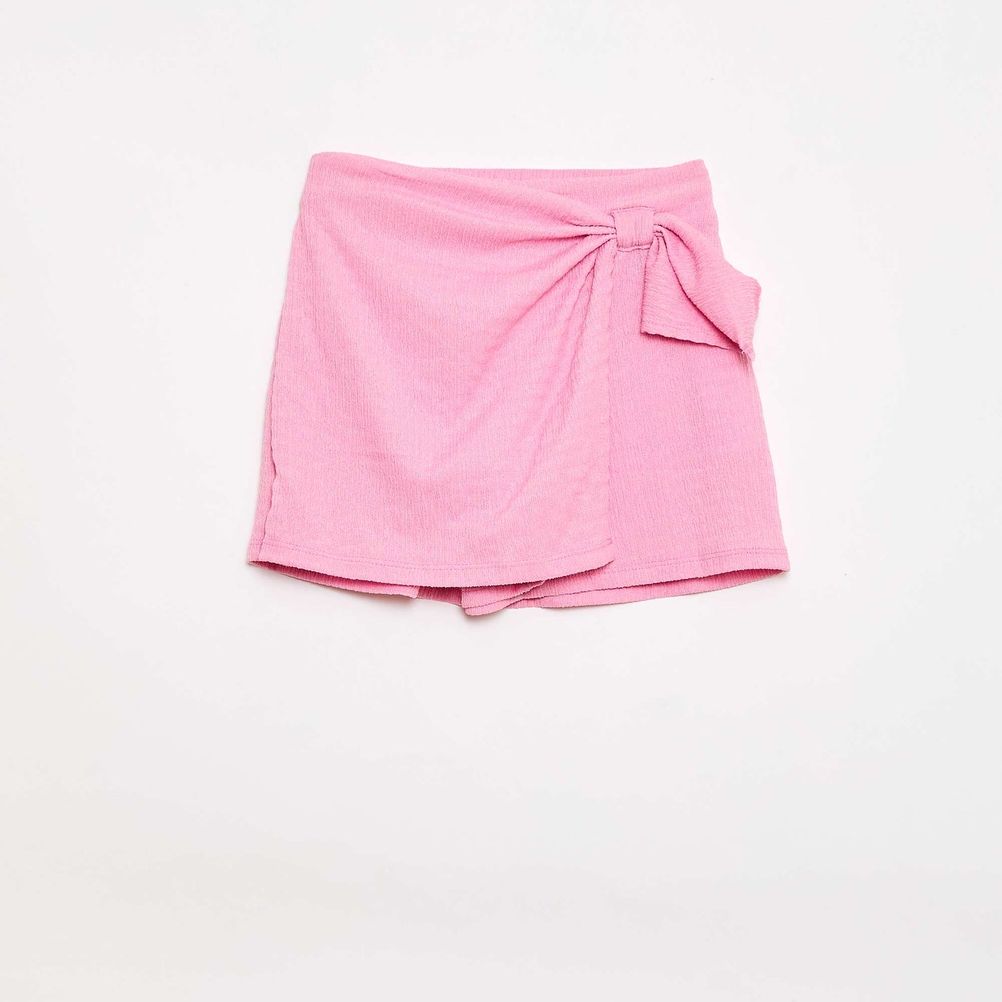 Jupe-short courte en maille légère unie ROSE