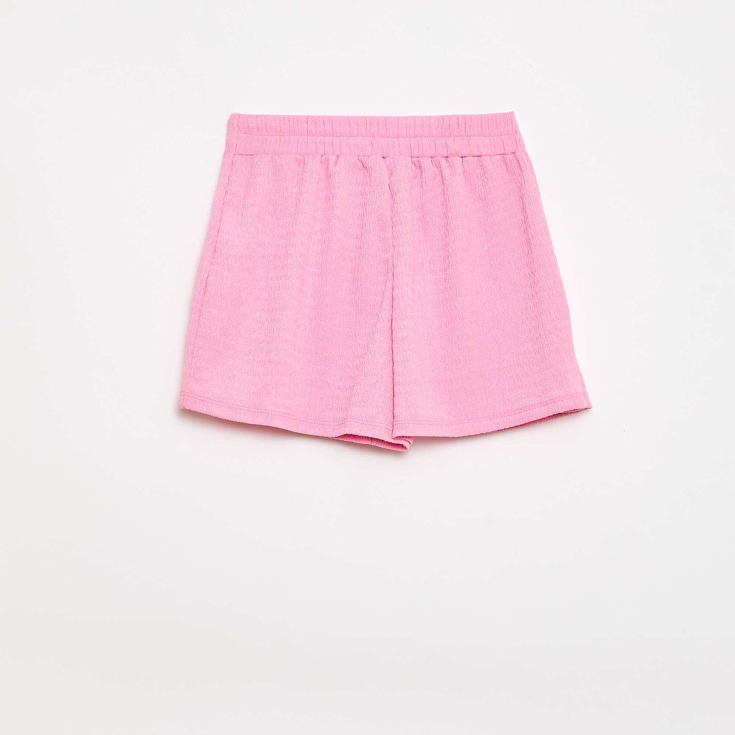 Jupe-short courte en maille légère unie ROSE
