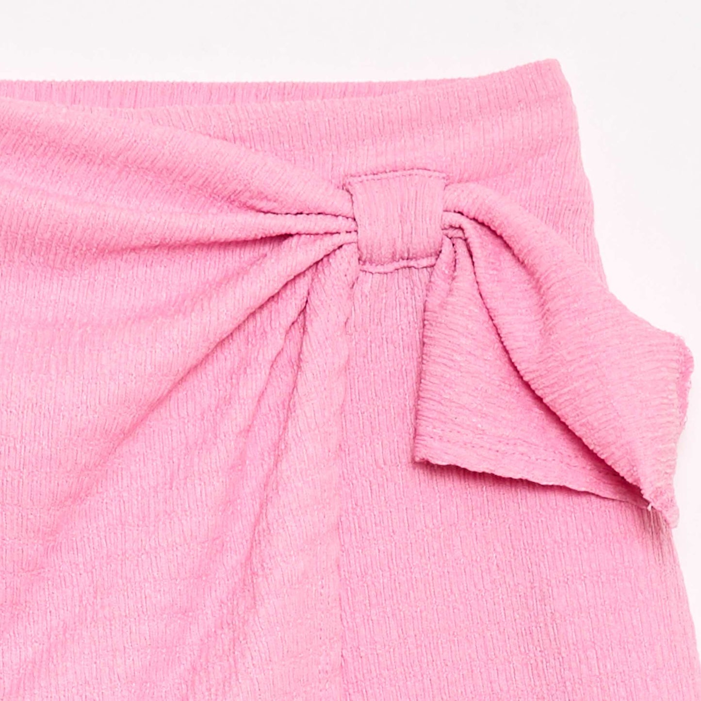 Jupe-short courte en maille légère unie ROSE
