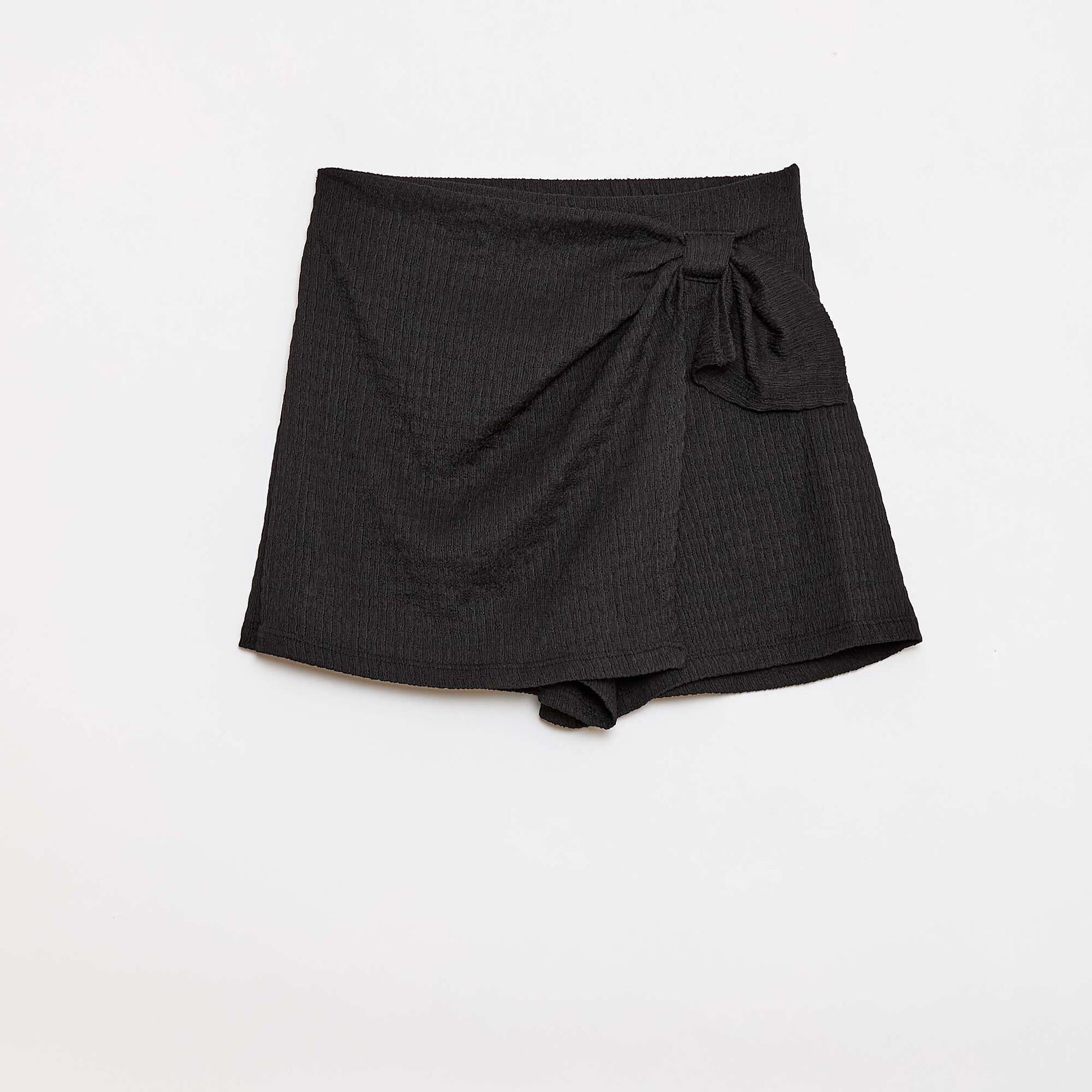 Jupe-short courte en maille légère unie NOIR