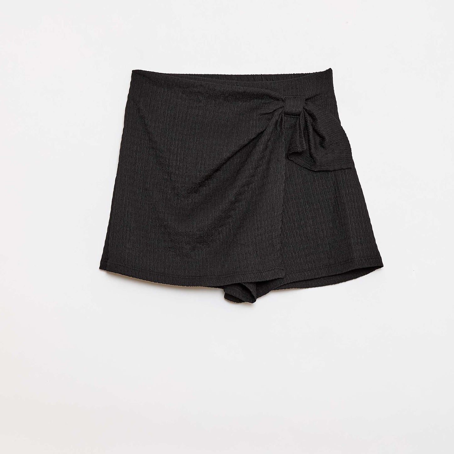 Jupe-short courte en maille légère unie NOIR