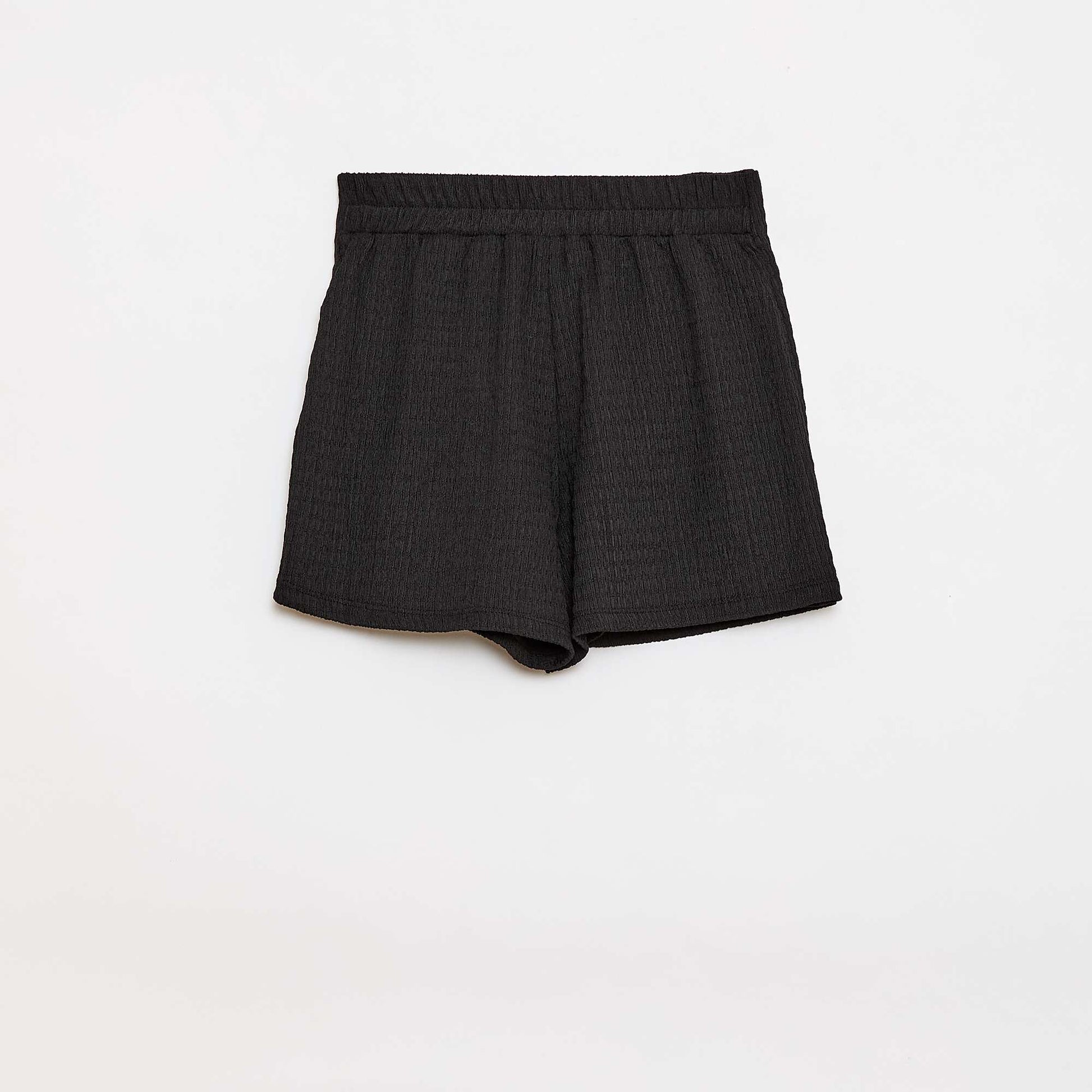 Jupe-short courte en maille légère unie NOIR