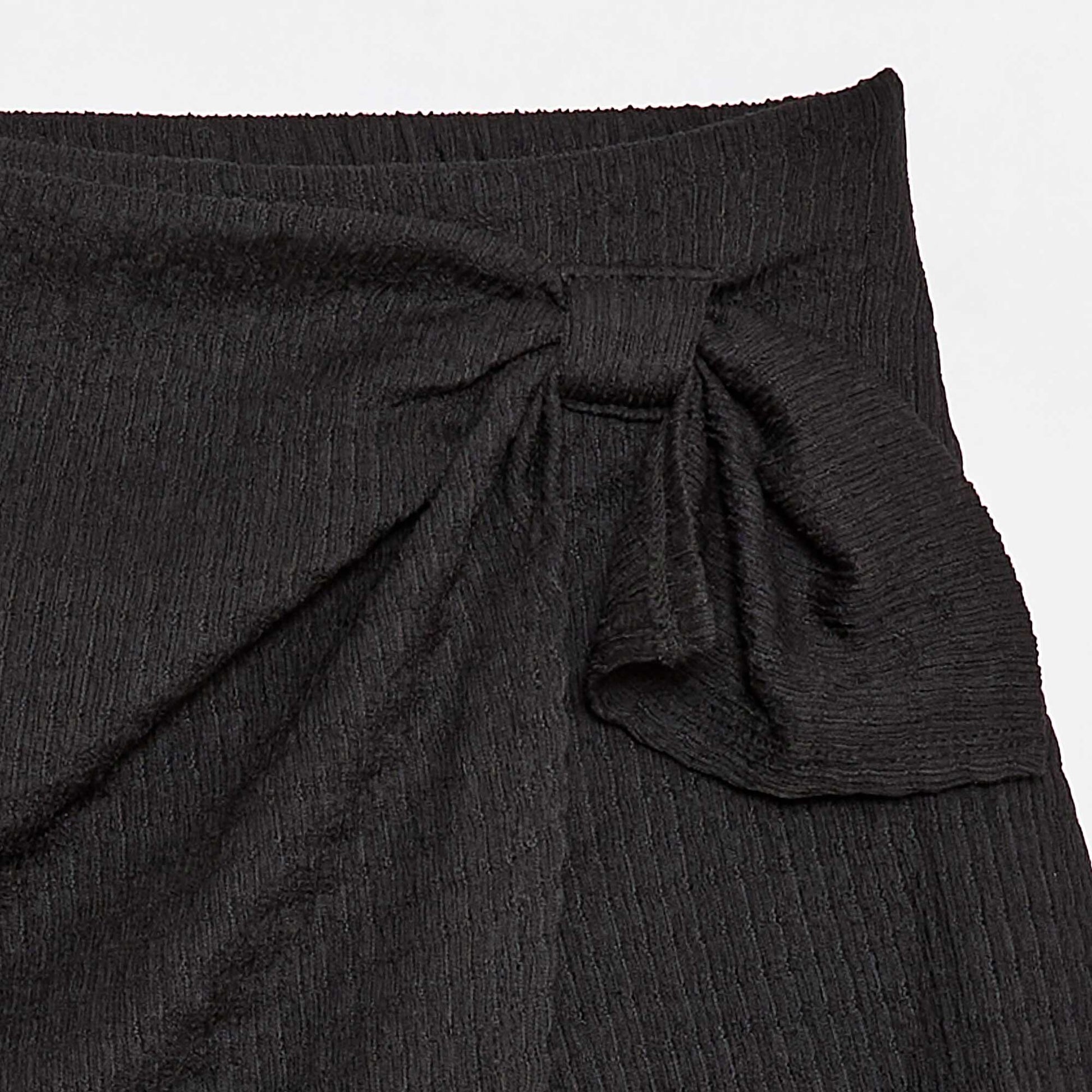 Jupe-short courte en maille légère unie NOIR