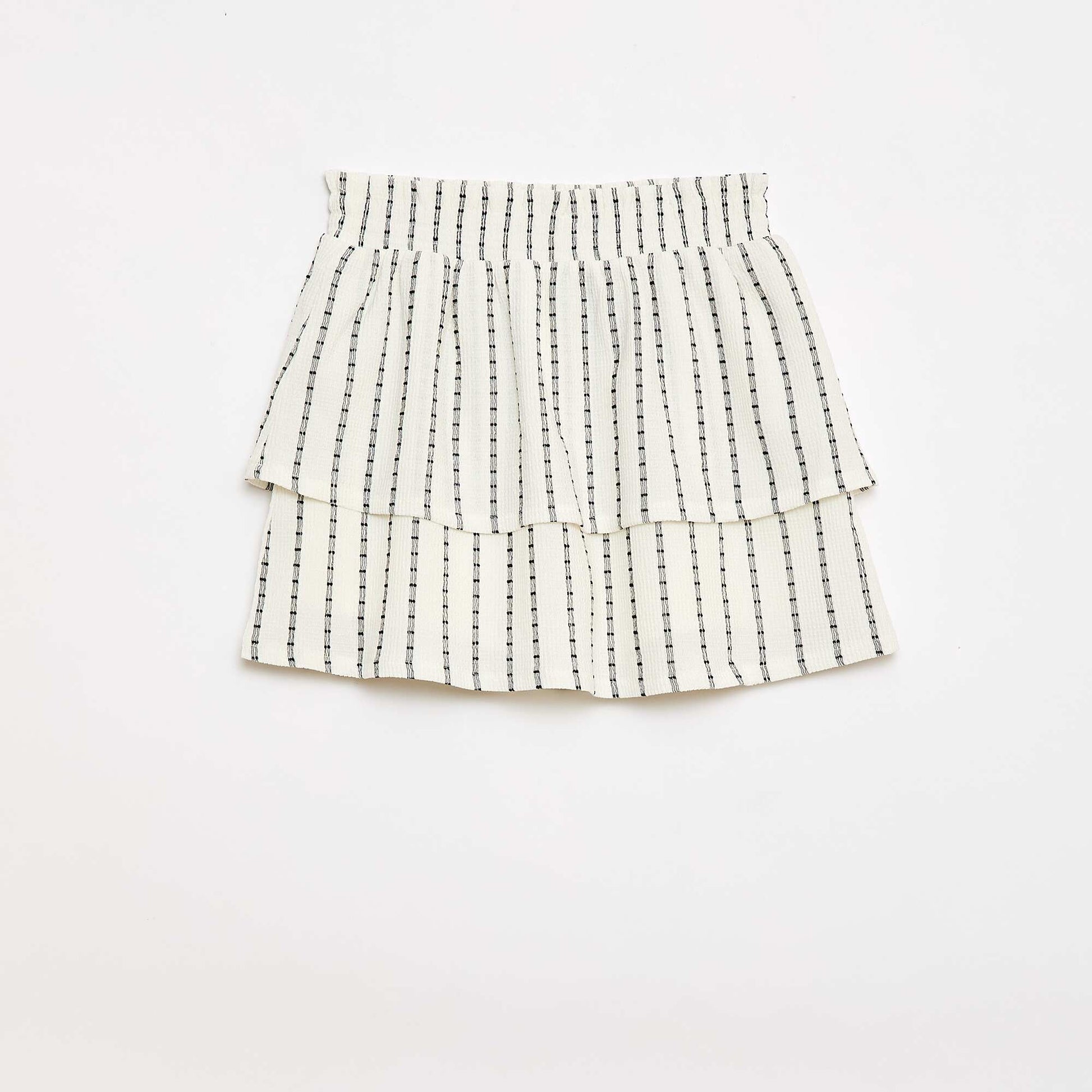 Jupe short à fines rayures verticales BLANC