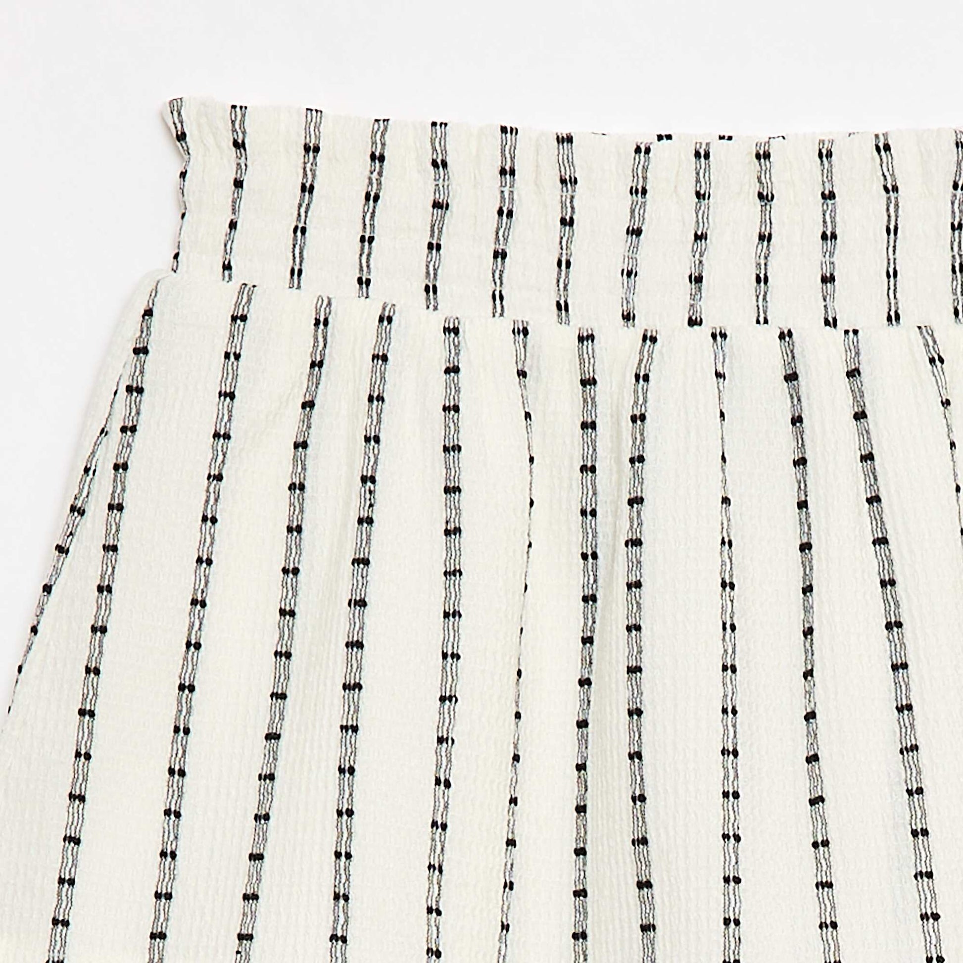 Jupe short à fines rayures verticales BLANC