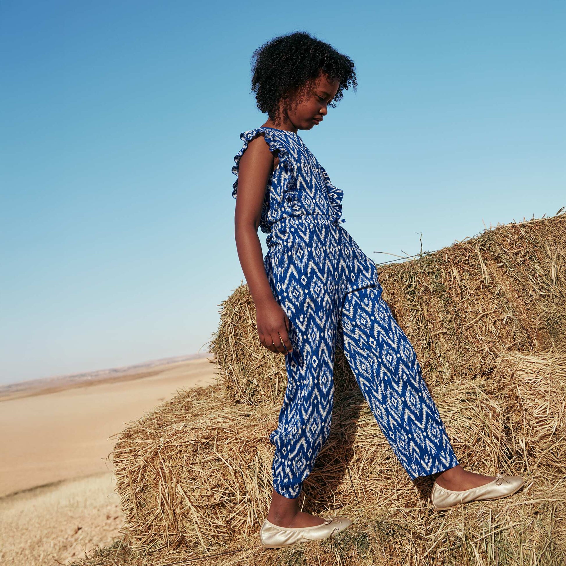 Combinaison pantalon à manches courtes BLEU