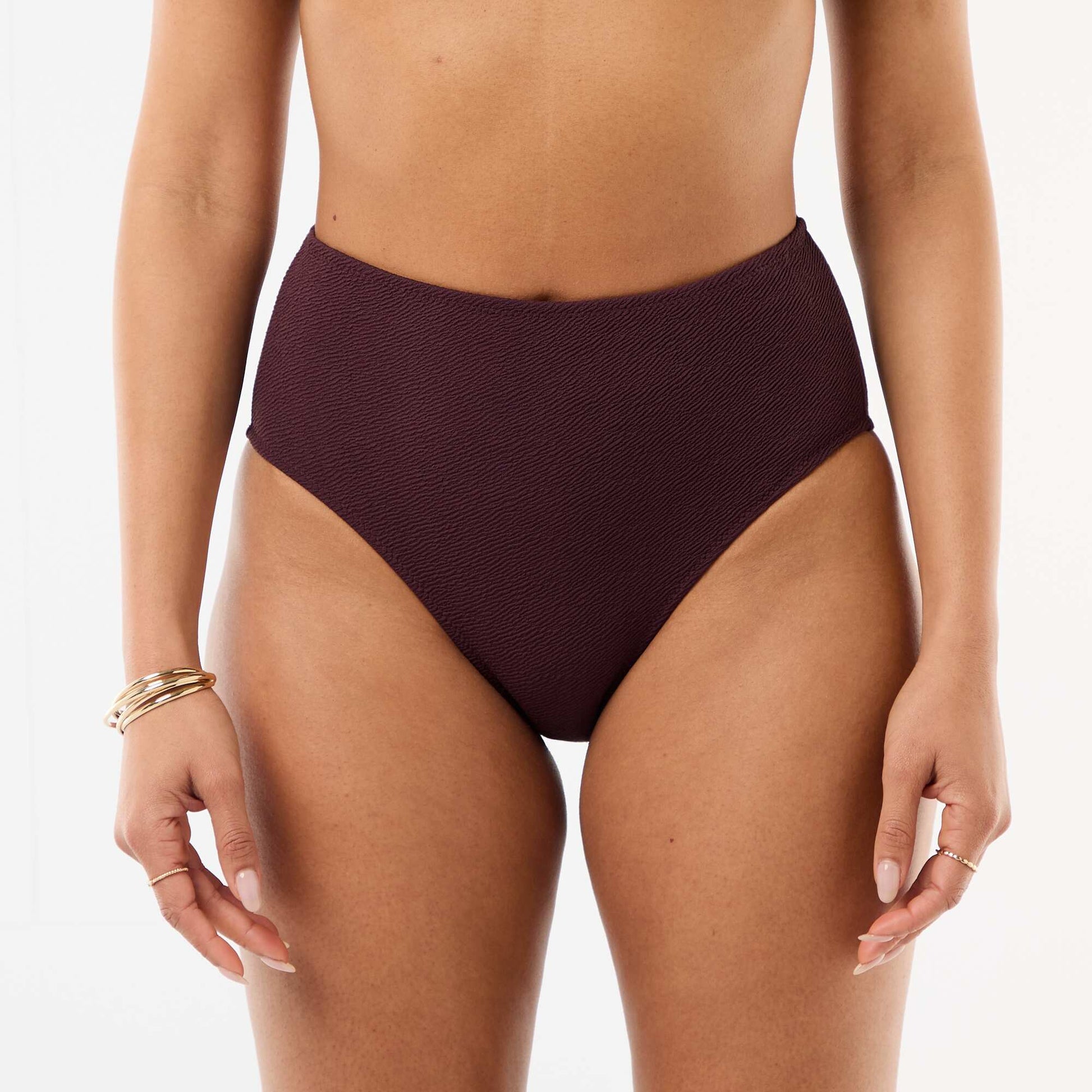 Culotte de bain gaufrée taille haute VIOLET