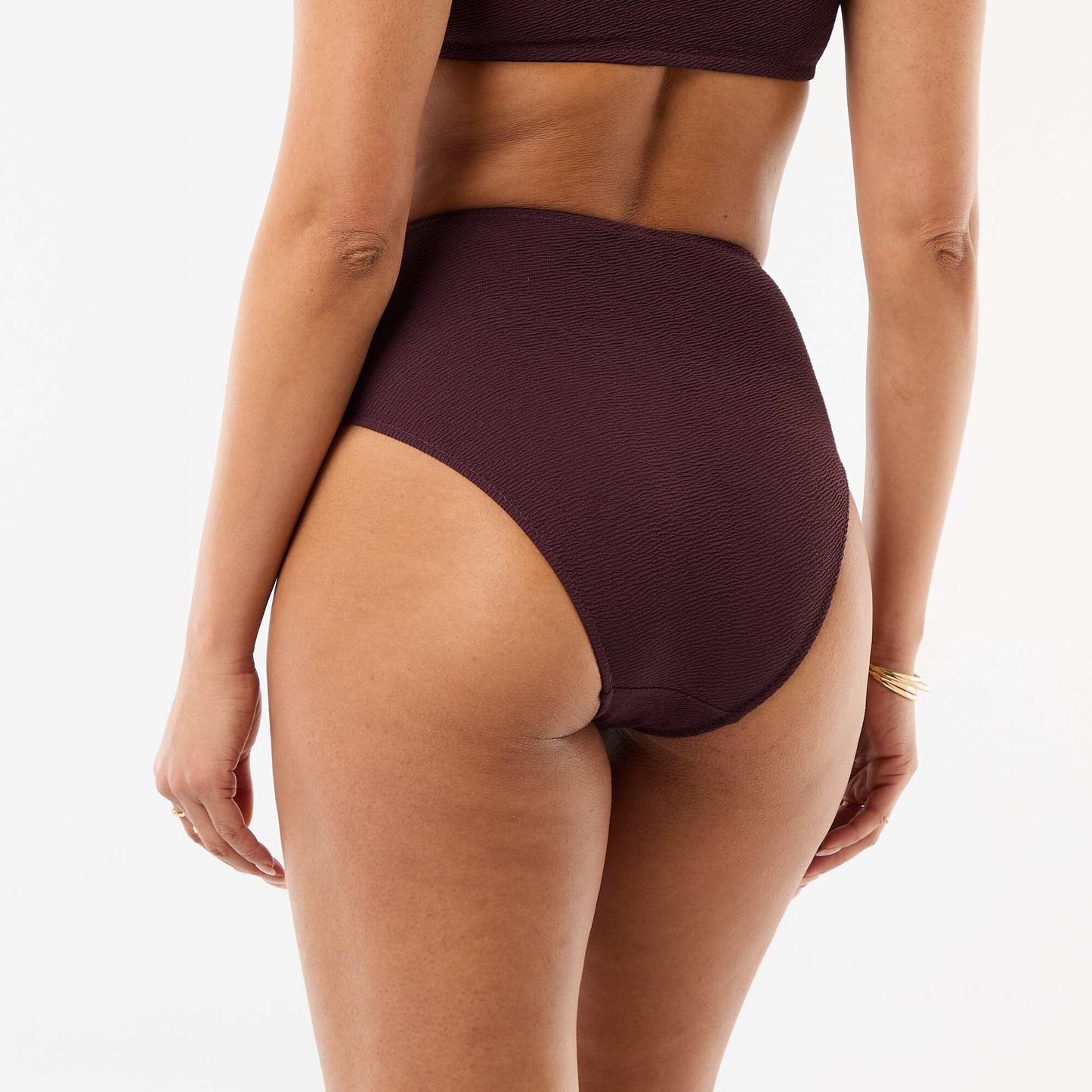 Culotte de bain gaufrée taille haute VIOLET