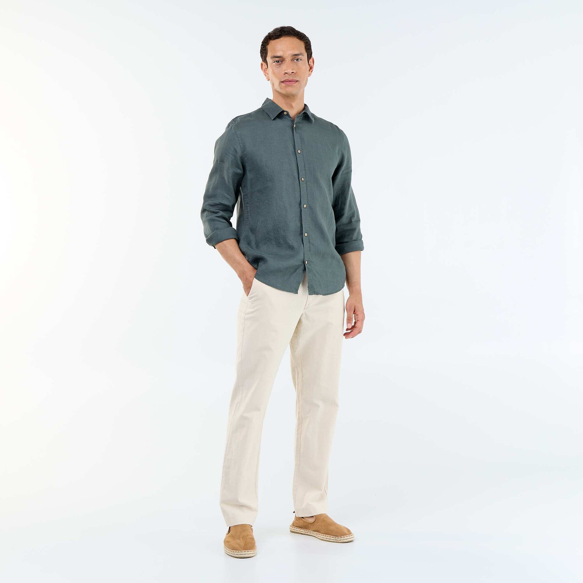 Chemise en lin KAKI