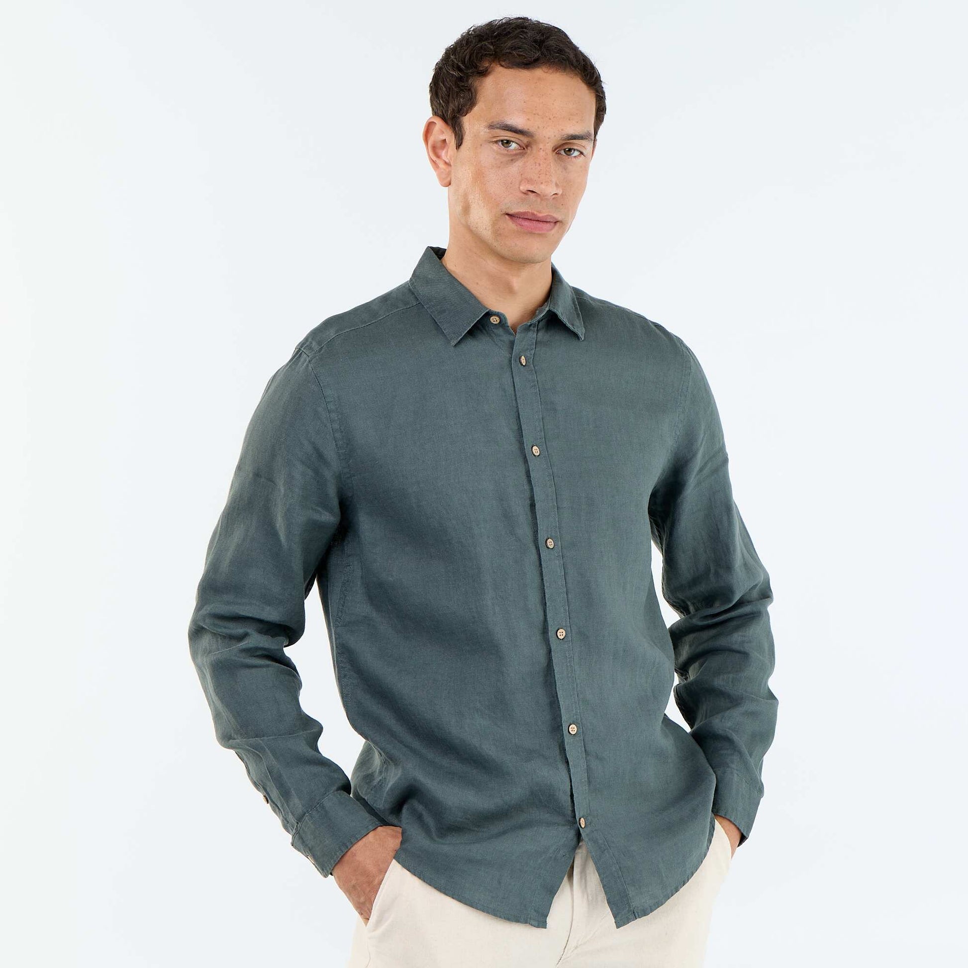 Chemise en lin KAKI