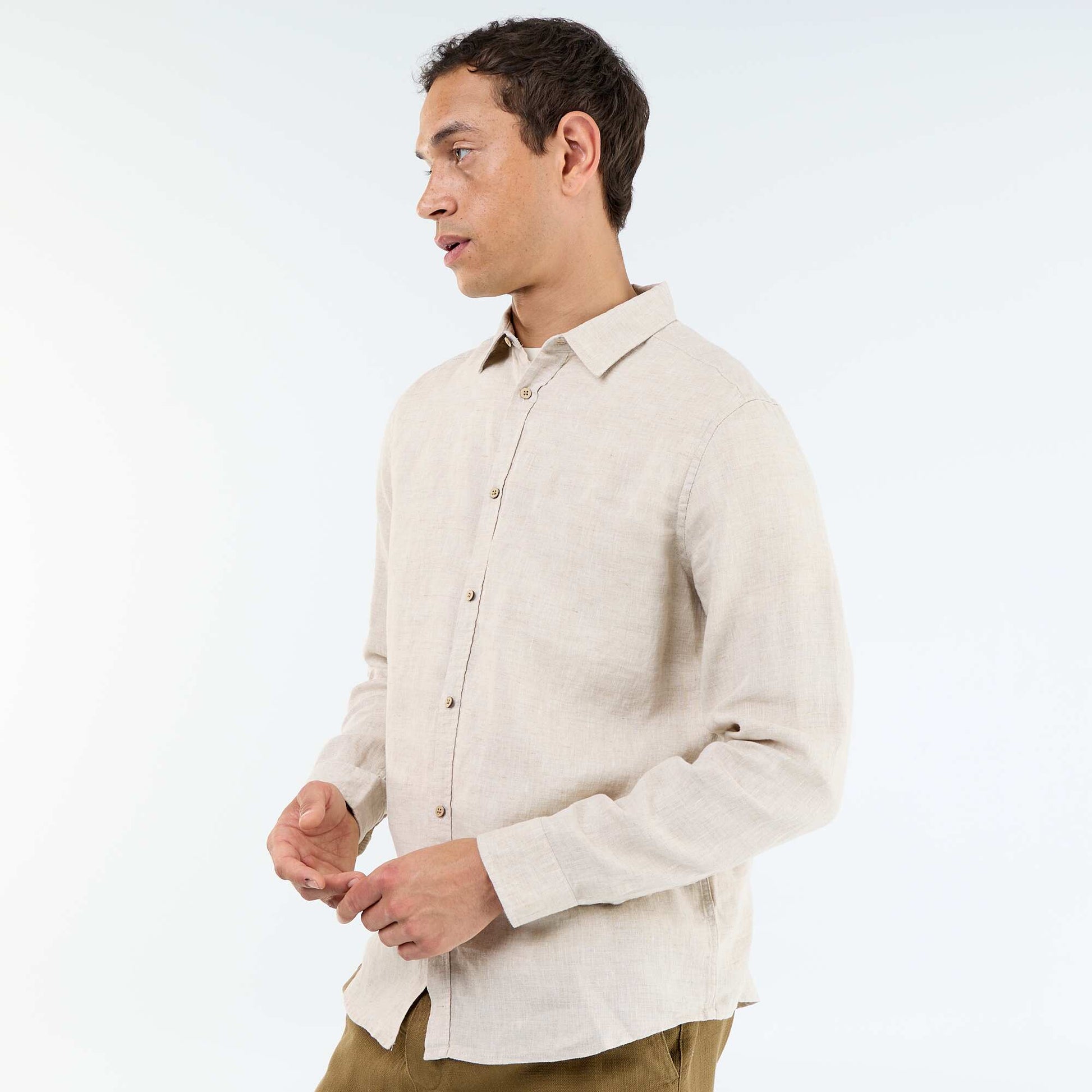 Chemise en lin BEIGE
