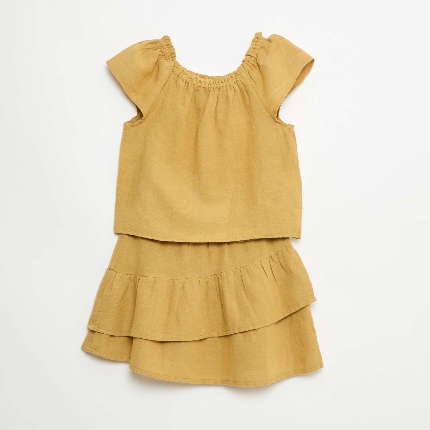 Ensemble top et jupe canvas JAUNE