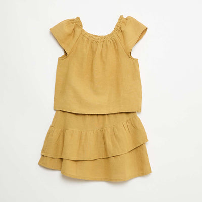 Ensemble top et jupe canvas JAUNE