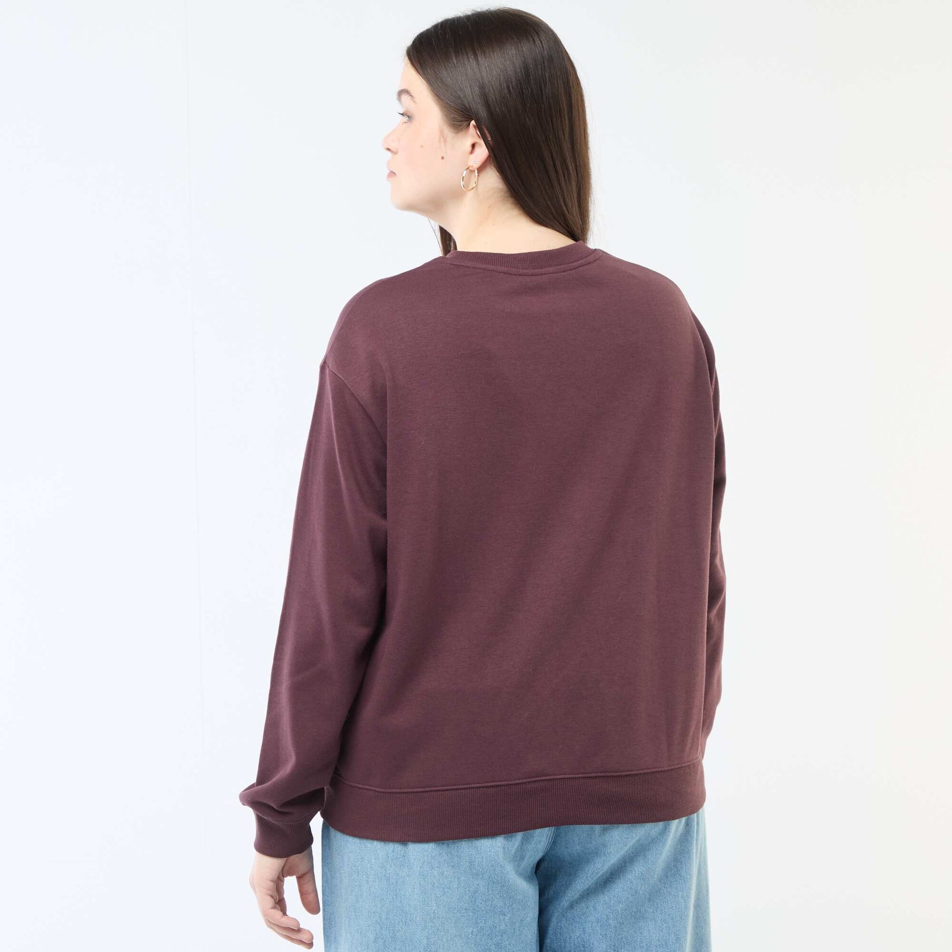 Sweat léger en French Terry avec inscription MARRON