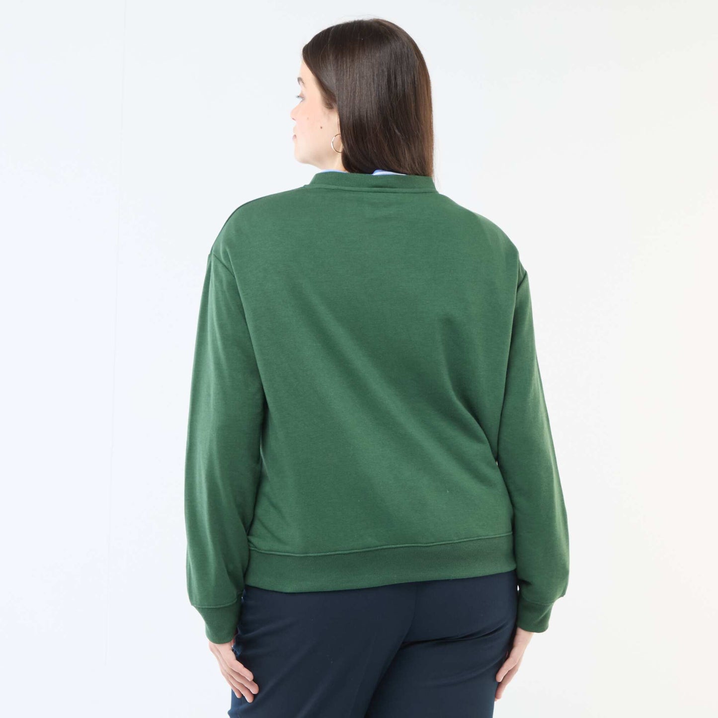 Sweat léger en French Terry avec inscription VERT