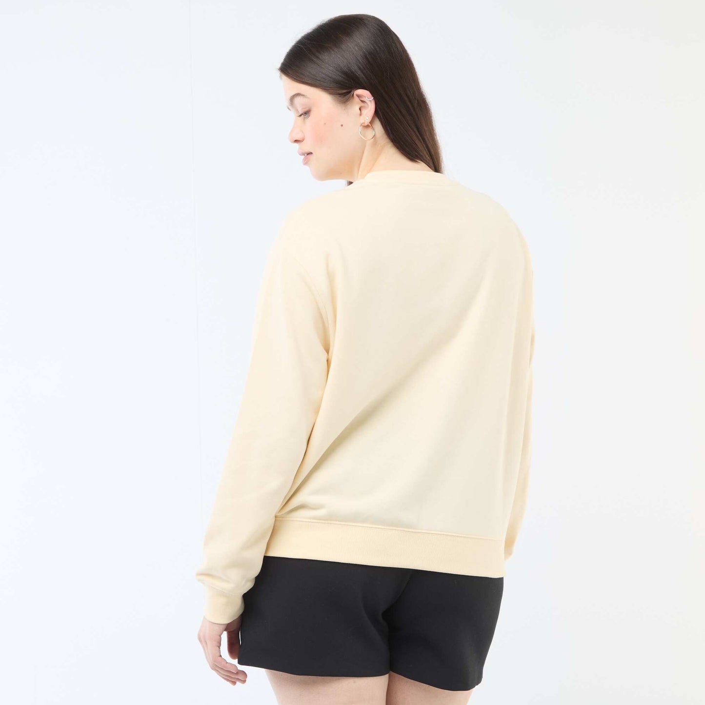 Sweat léger en French Terry avec inscription BLANC